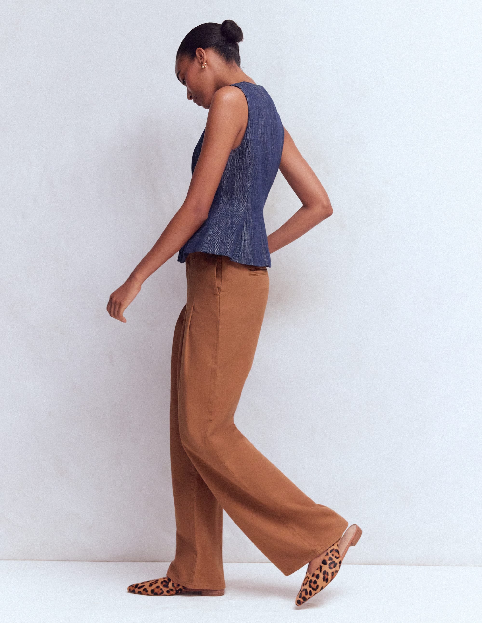Mayfair Pleat Detail Trousers-Burnt Orange - Image 6