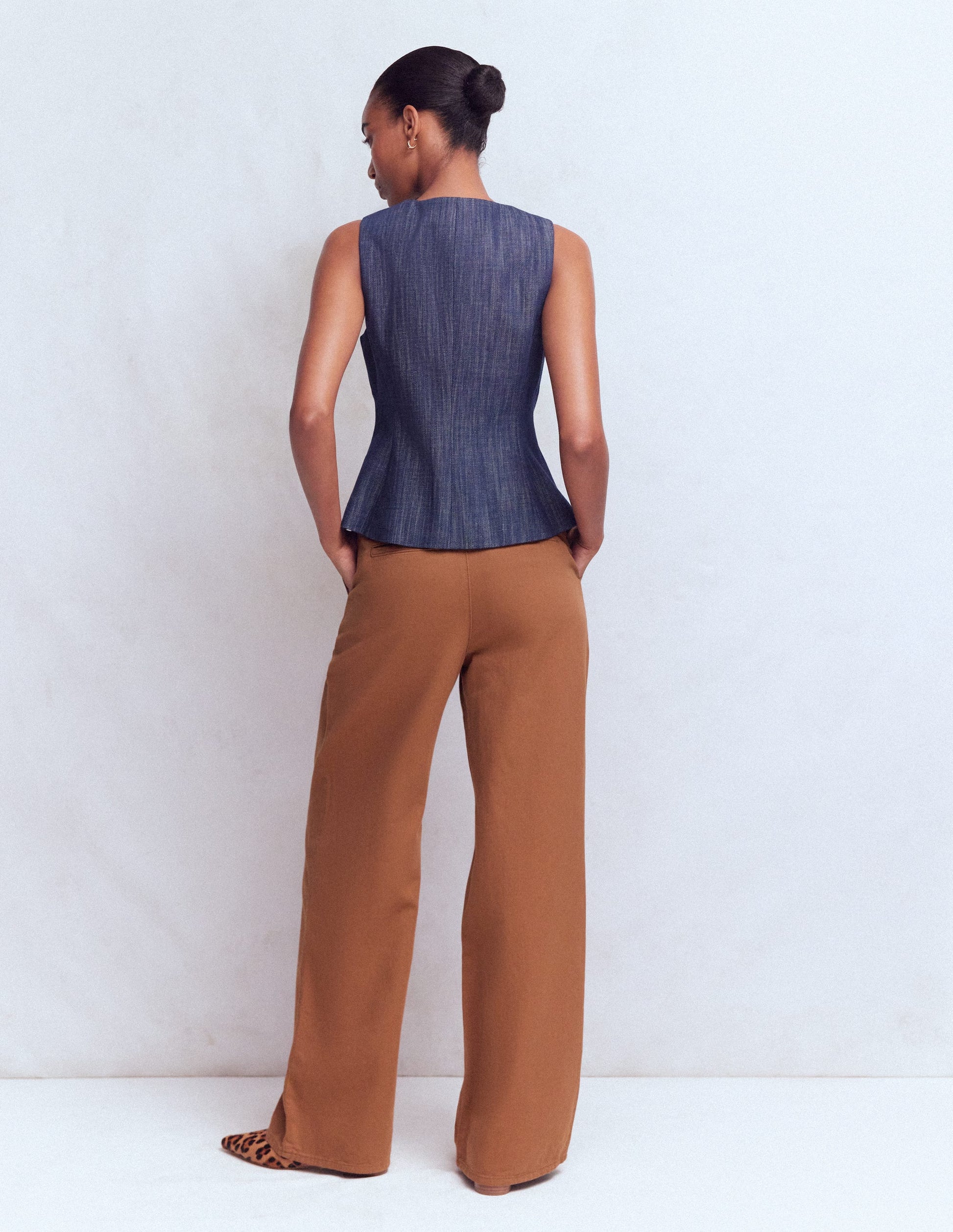 Mayfair Pleat Detail Trousers-Burnt Orange-8