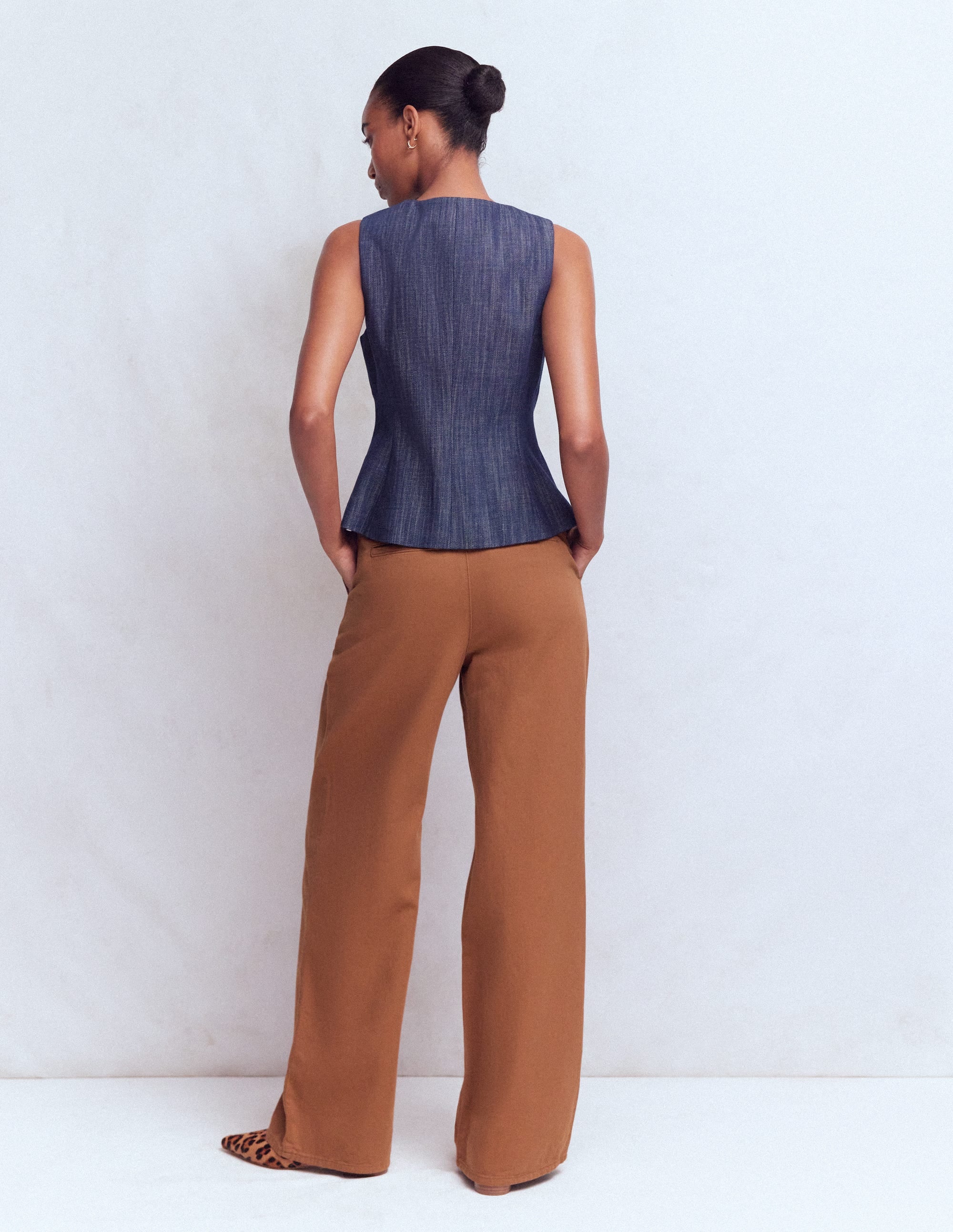 Mayfair Pleat Detail Trousers-Burnt Orange - Image 8