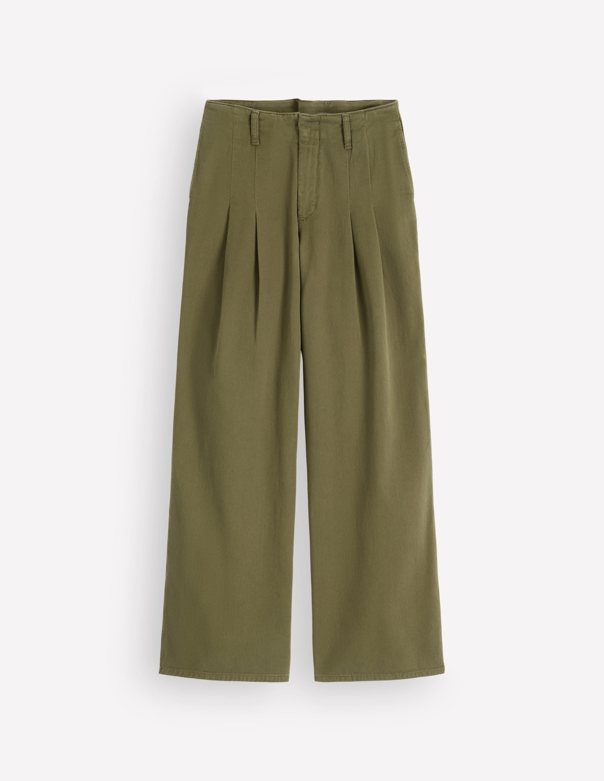 Mayfair Pleat Detail Trousers-Woodland Green - Image 6