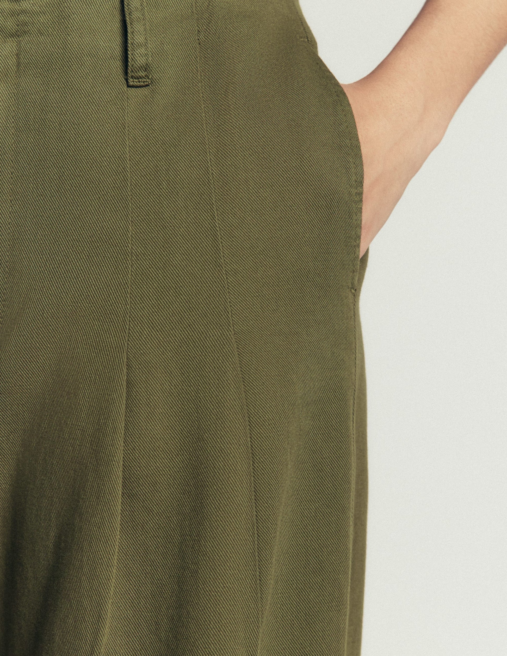 Mayfair Pleat Detail Trousers-Woodland Green-2