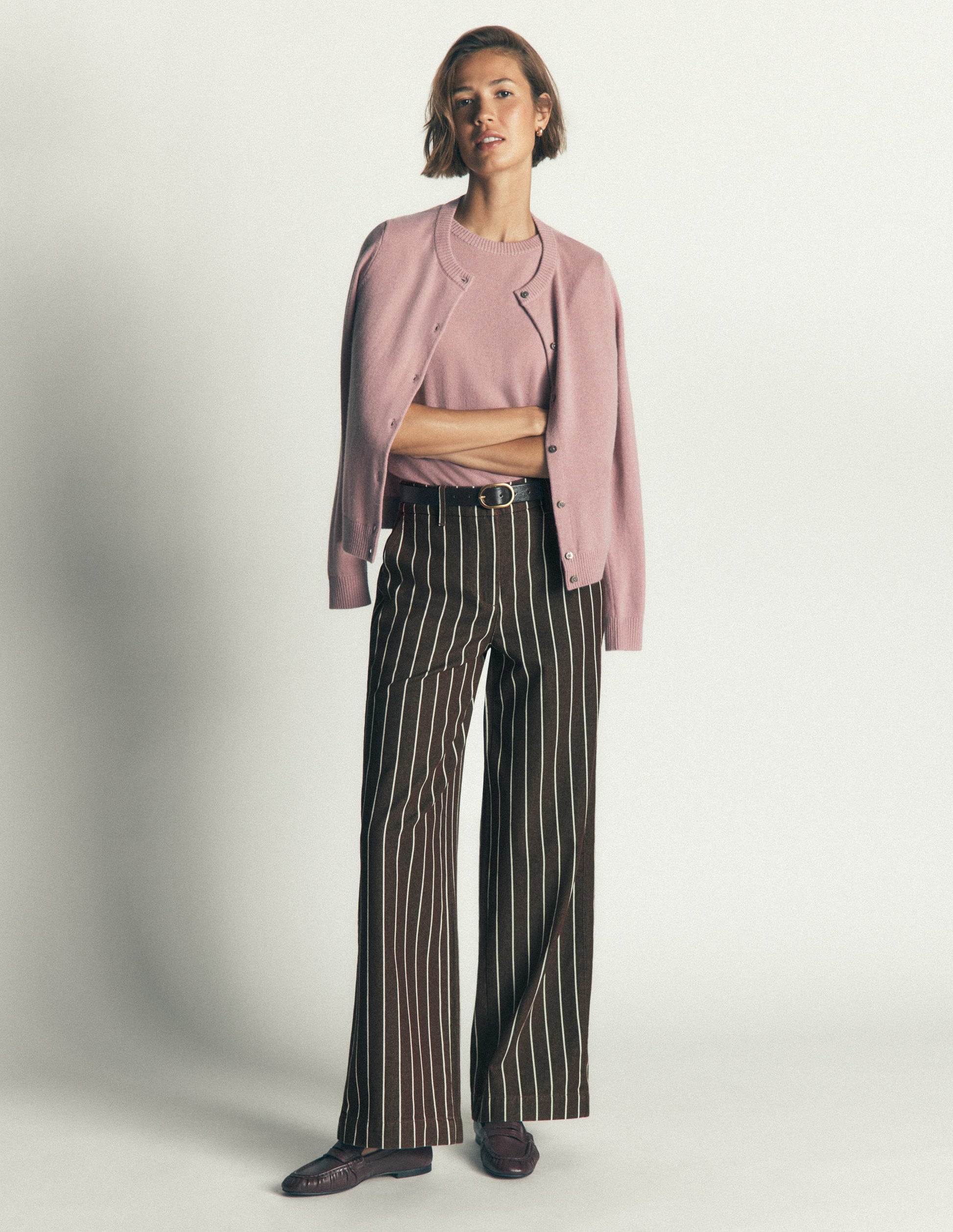 Belgravia Twill Trousers-Brown Stripe-1