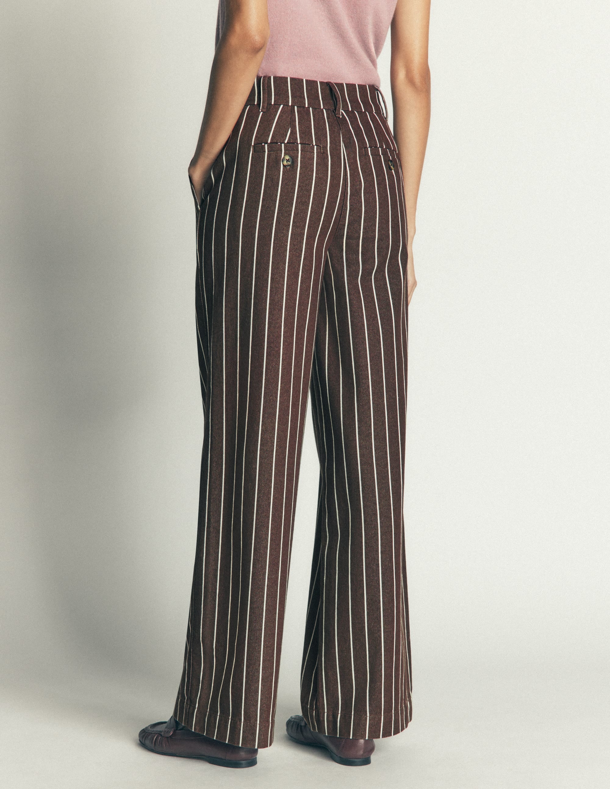 Belgravia Twill Trousers-Brown Stripe - Image 3