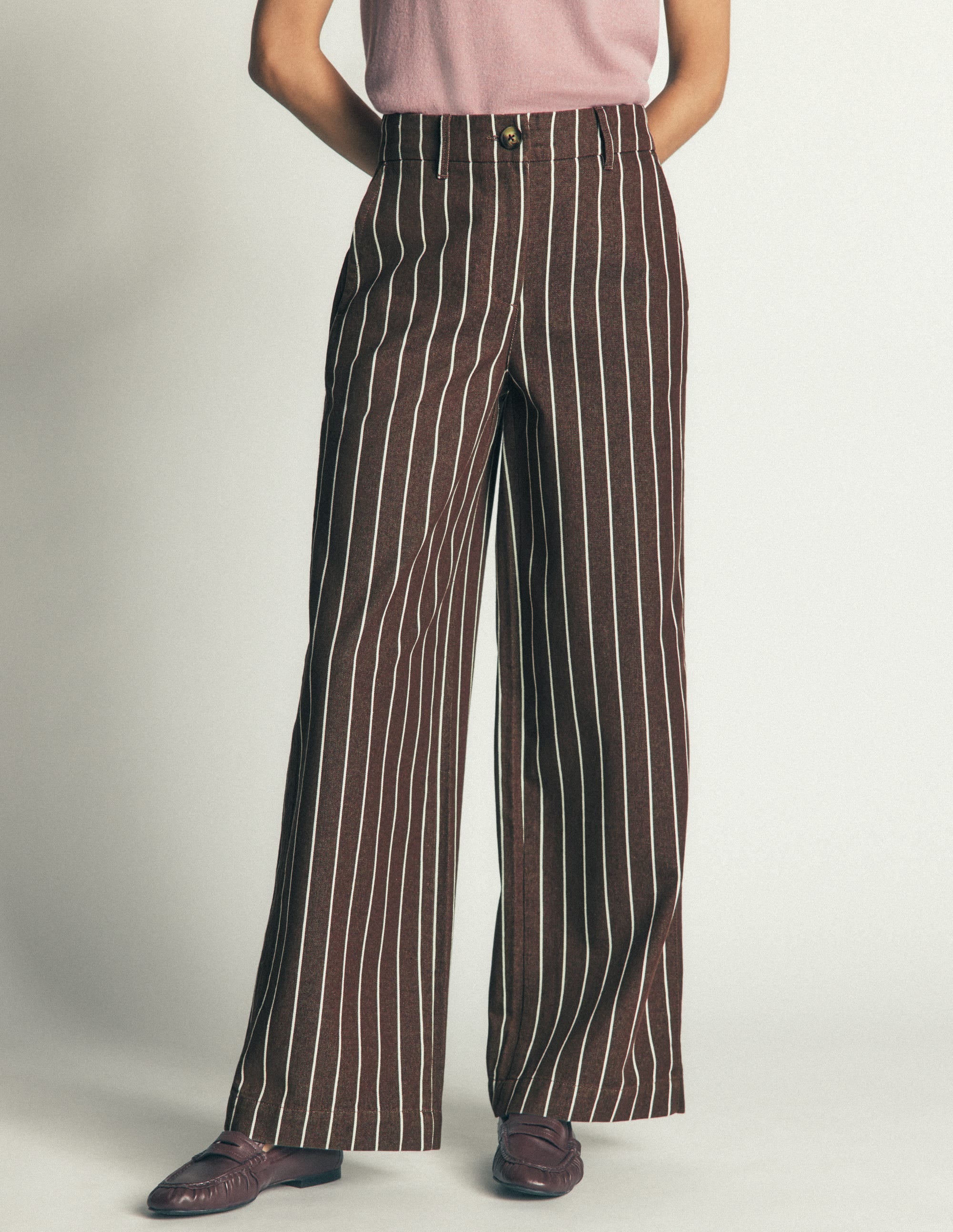 Belgravia Twill Trousers-Brown Stripe - Image 4