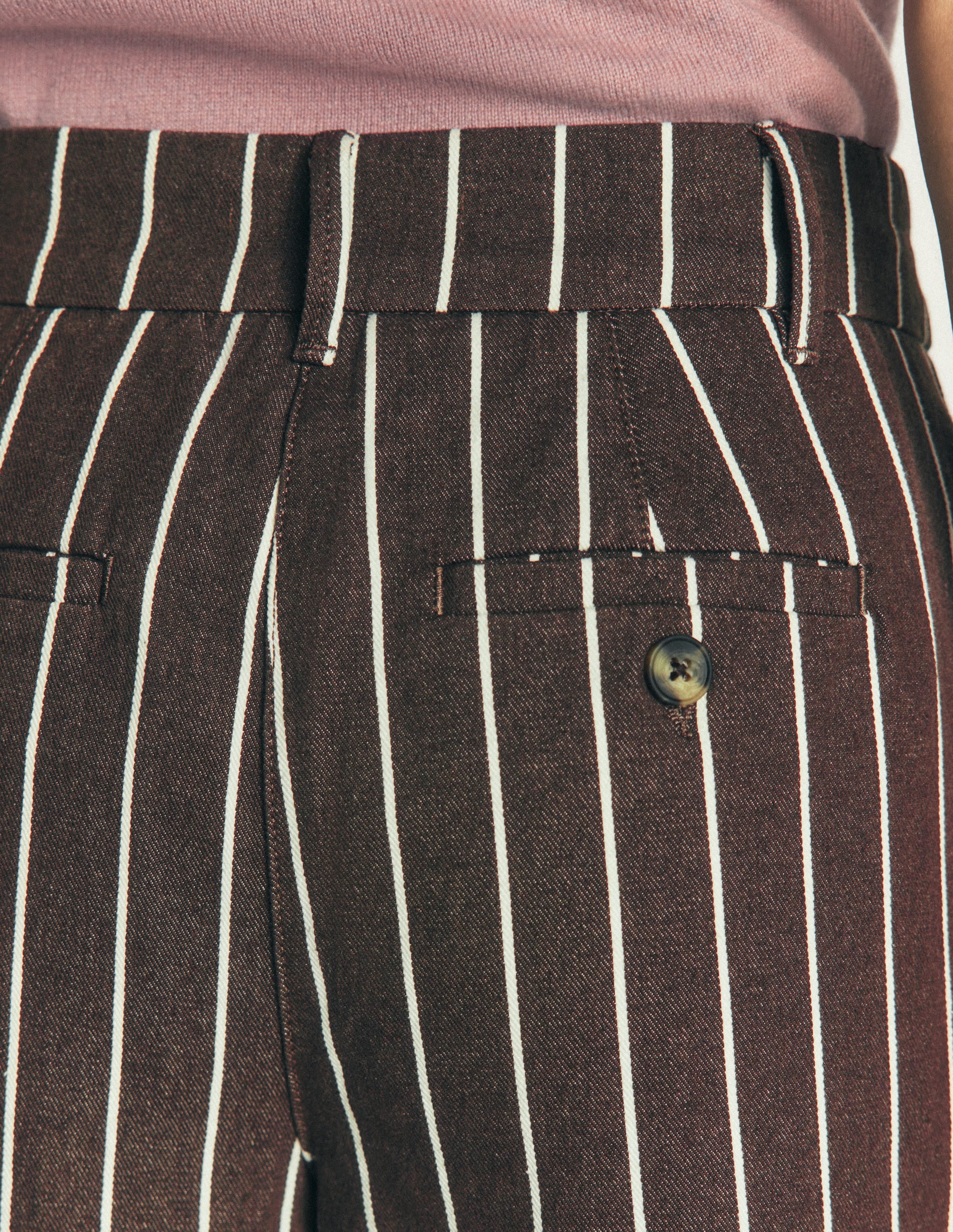 Belgravia Twill Trousers-Brown Stripe - Image 5