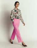 Canonbury Texture 7/8 Trouser-Wild Pink