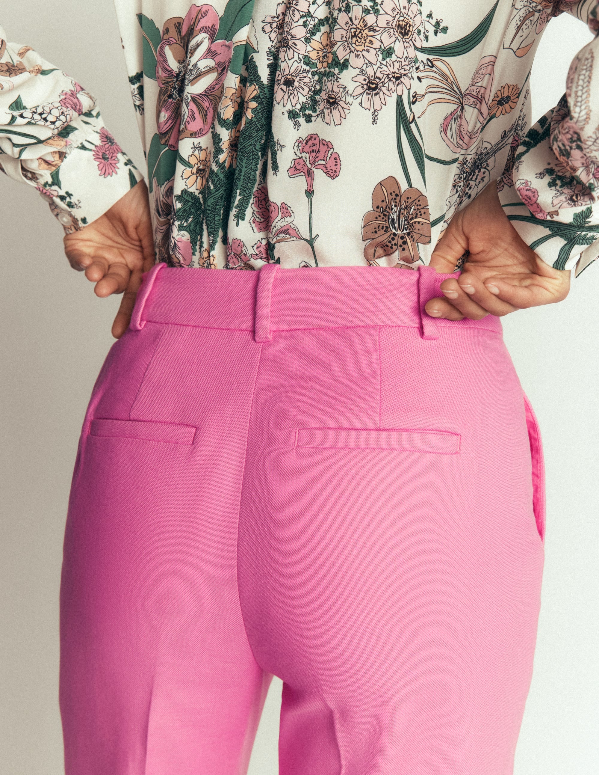 Canonbury Texture 7/8 Trouser-Wild Pink - Image 2