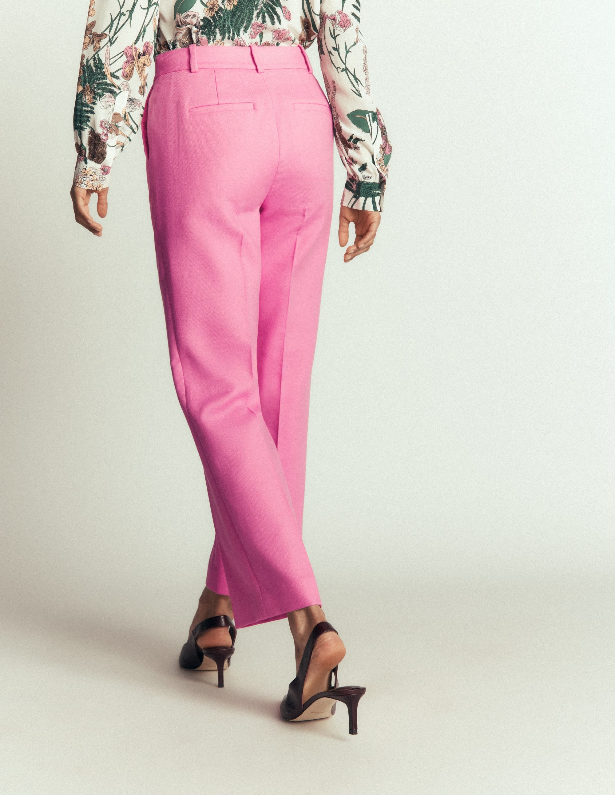 Canonbury Texture 7/8 Trouser-Wild Pink - Image 3