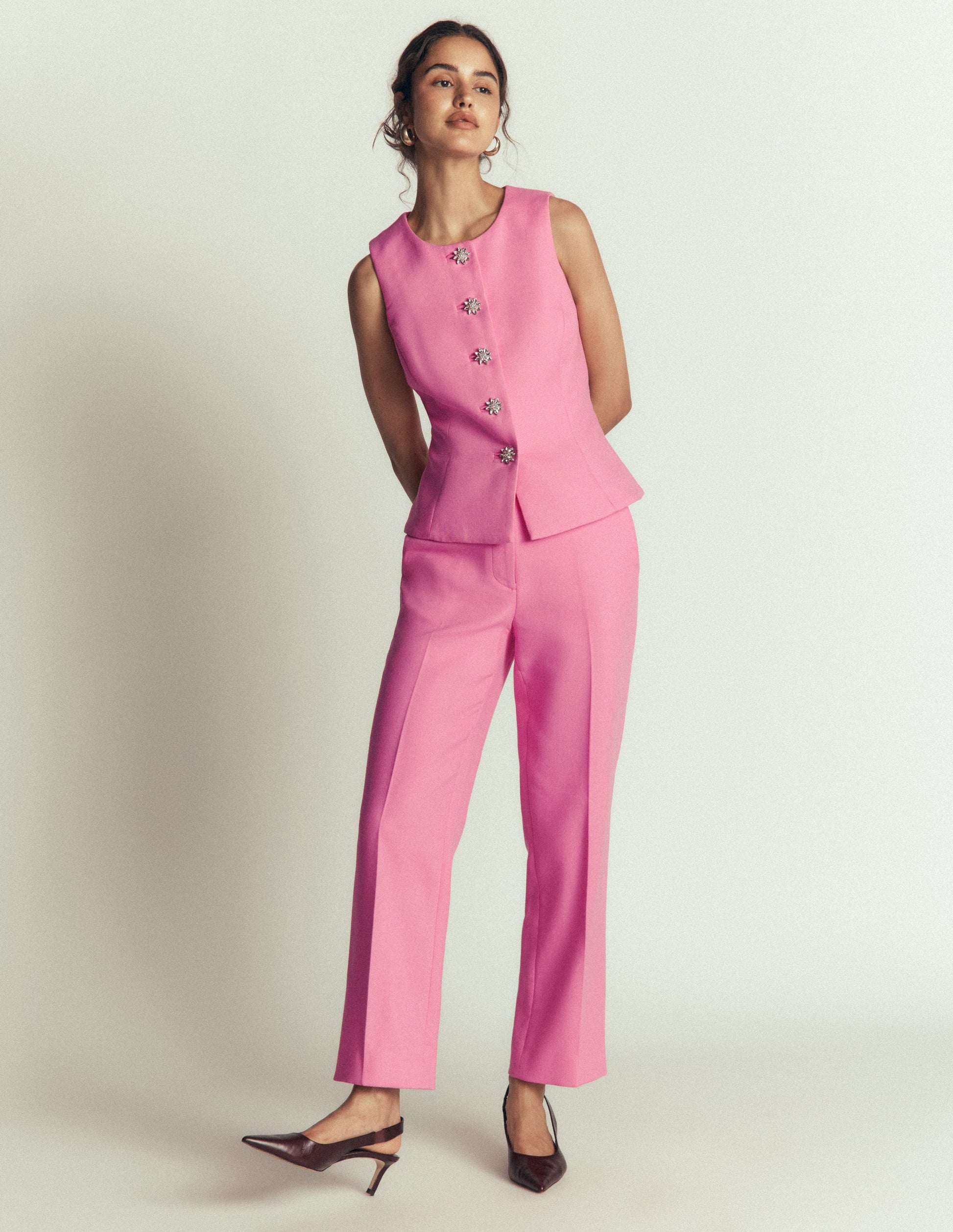 Canonbury Texture 7/8 Trouser-Wild Pink-6