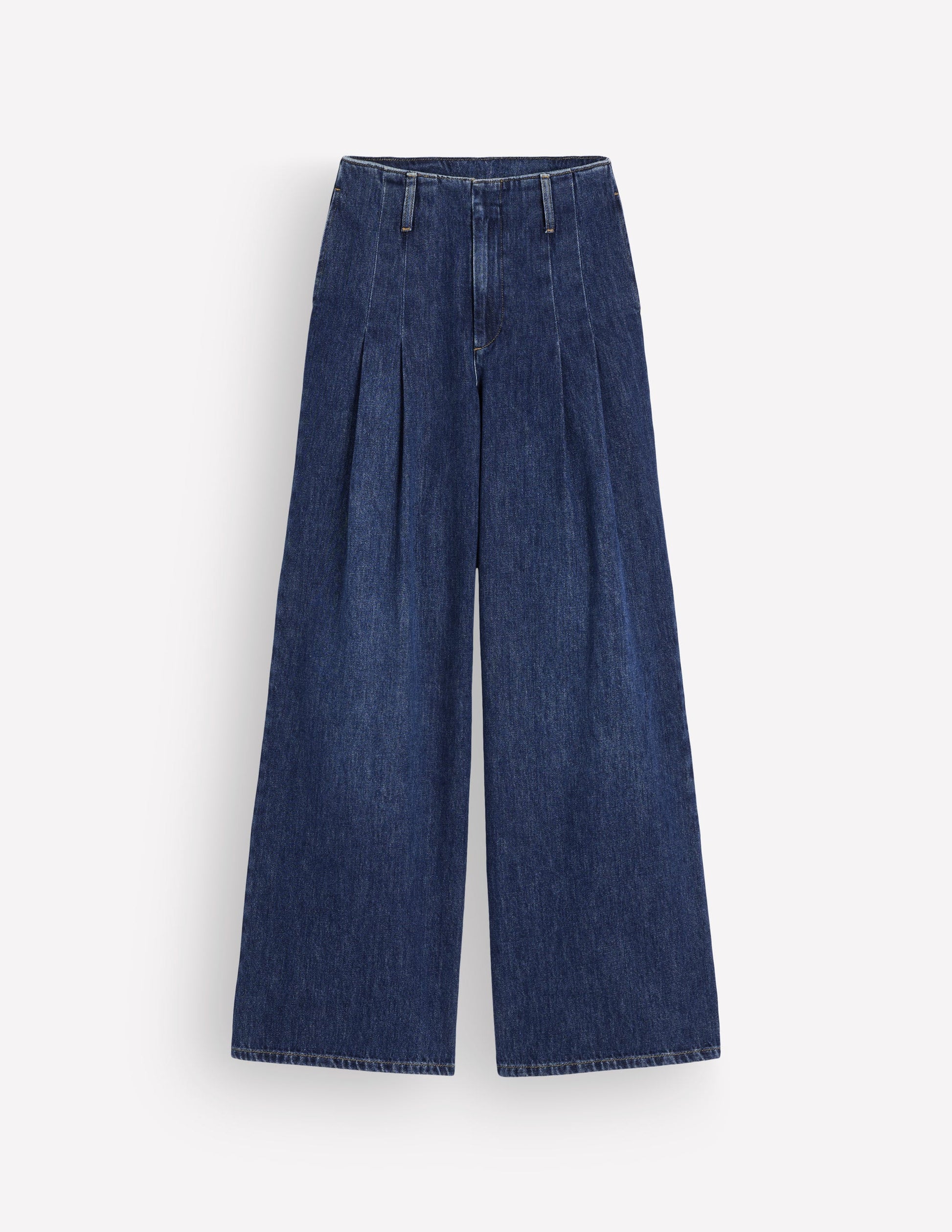 Mayfair Wide Leg Pleat Jeans-Mid Vintage-6
