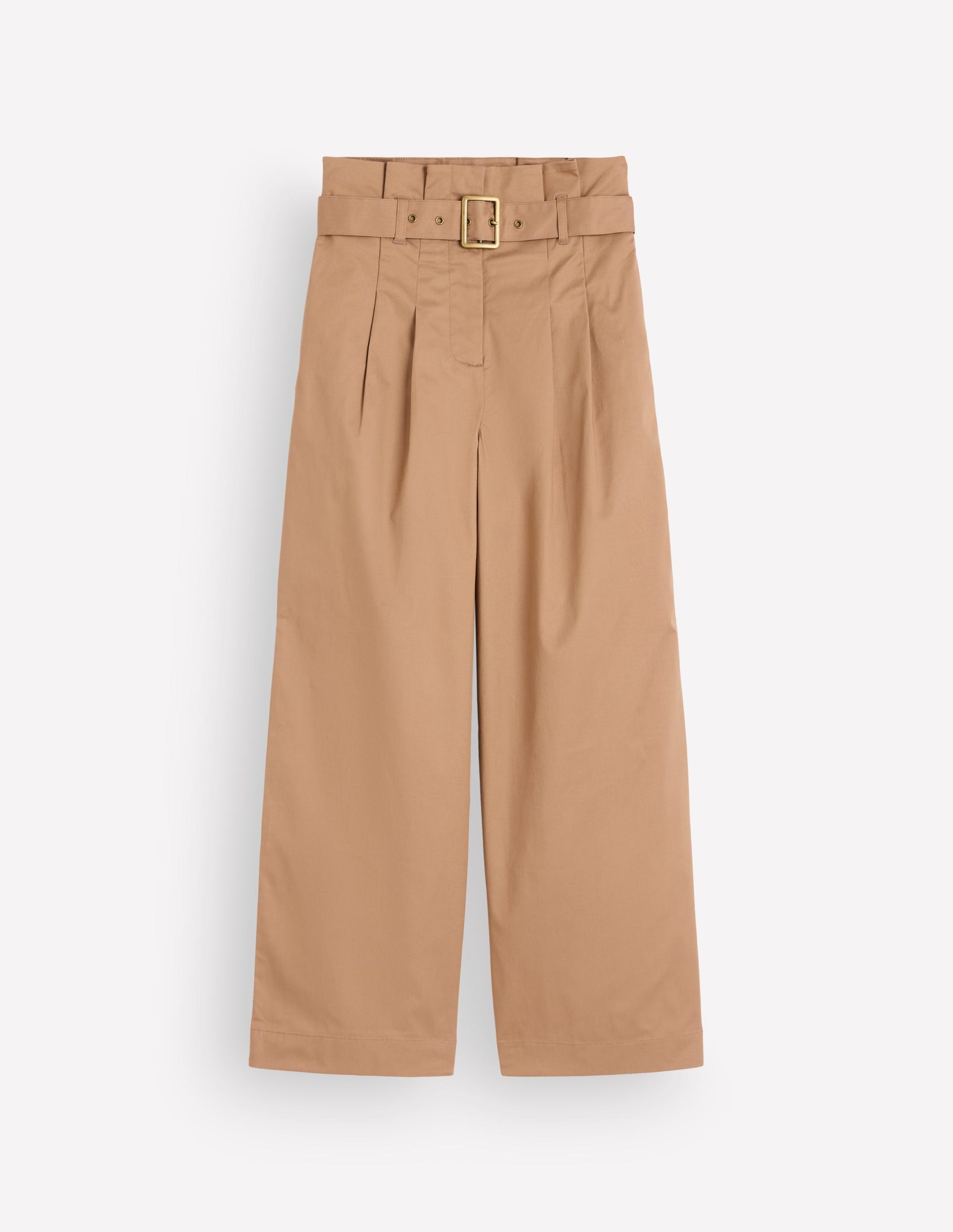 Paperbag Waist Trousers-Cappuccino-5