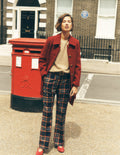 Fitzrovia Wool Blend Trousers-Navy and Camel Check