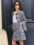 Jacquard A-Line Skirt-FLORAL JACQUARD