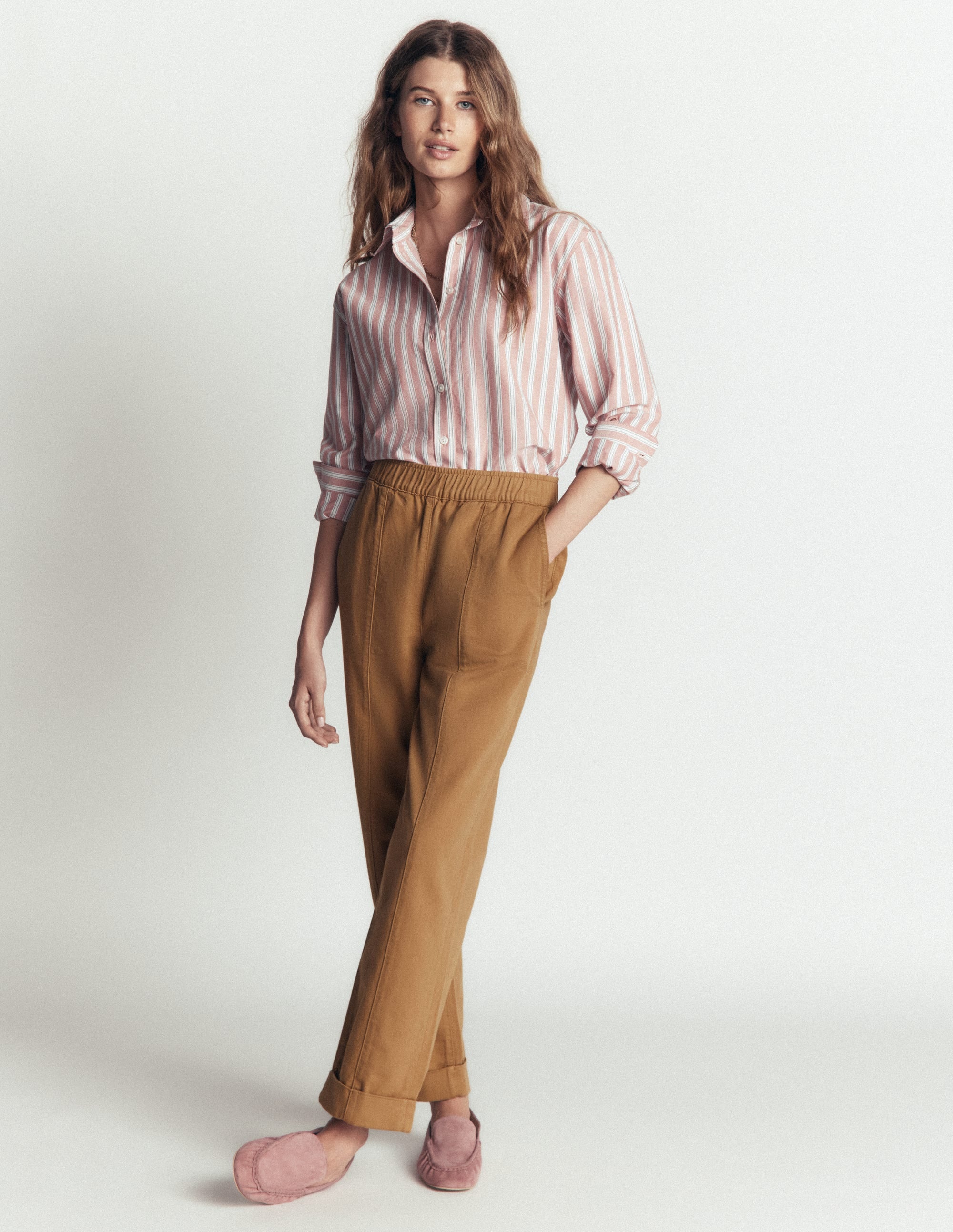 Mid Rise Straight Leg Trousers-Neutral - Image 1