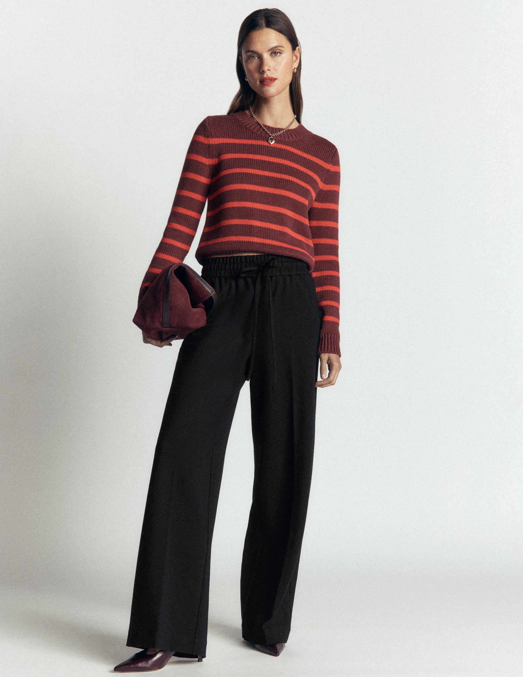 Greenwich Tie Ponte Trousers-Black - Image 1