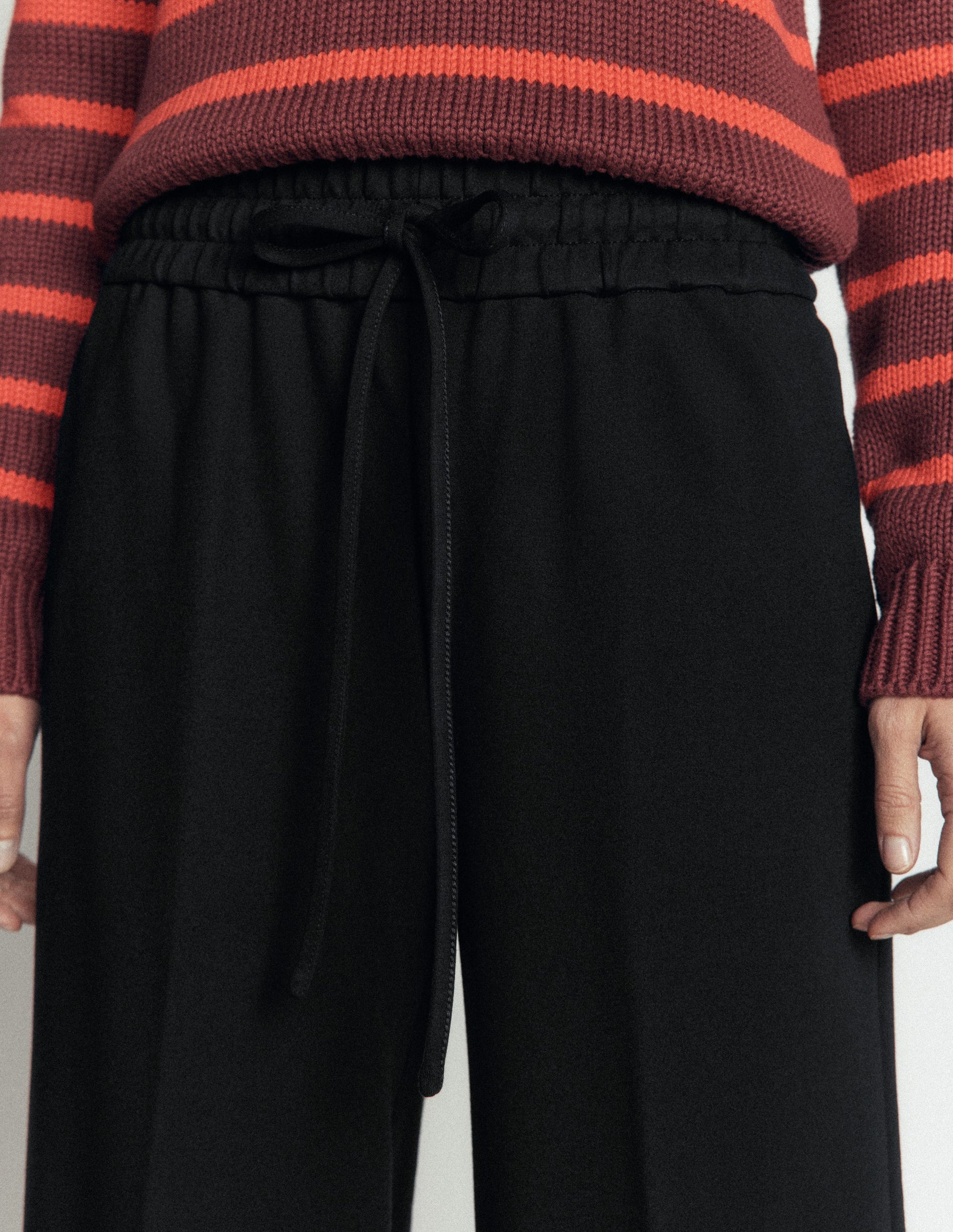 Greenwich Tie Ponte Trousers-Black-2
