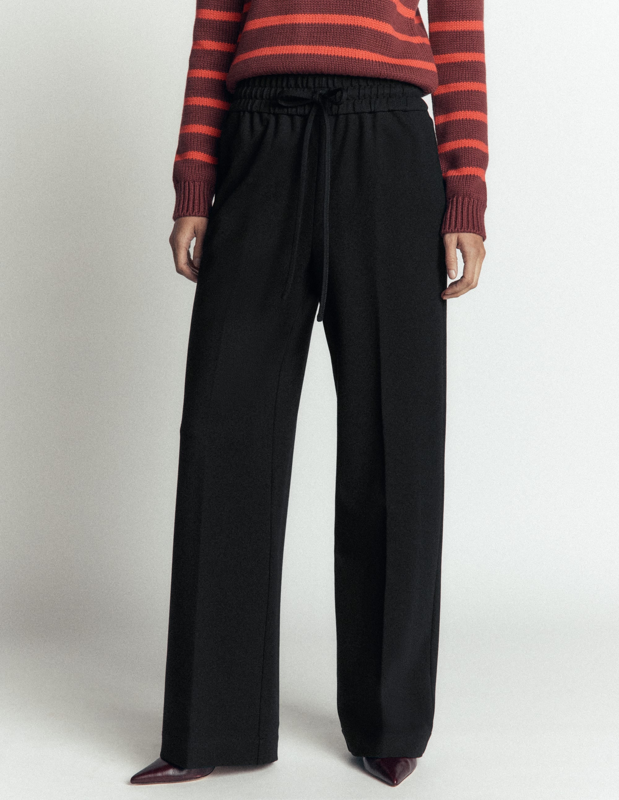 Greenwich Tie Ponte Trousers-Black - Image 4