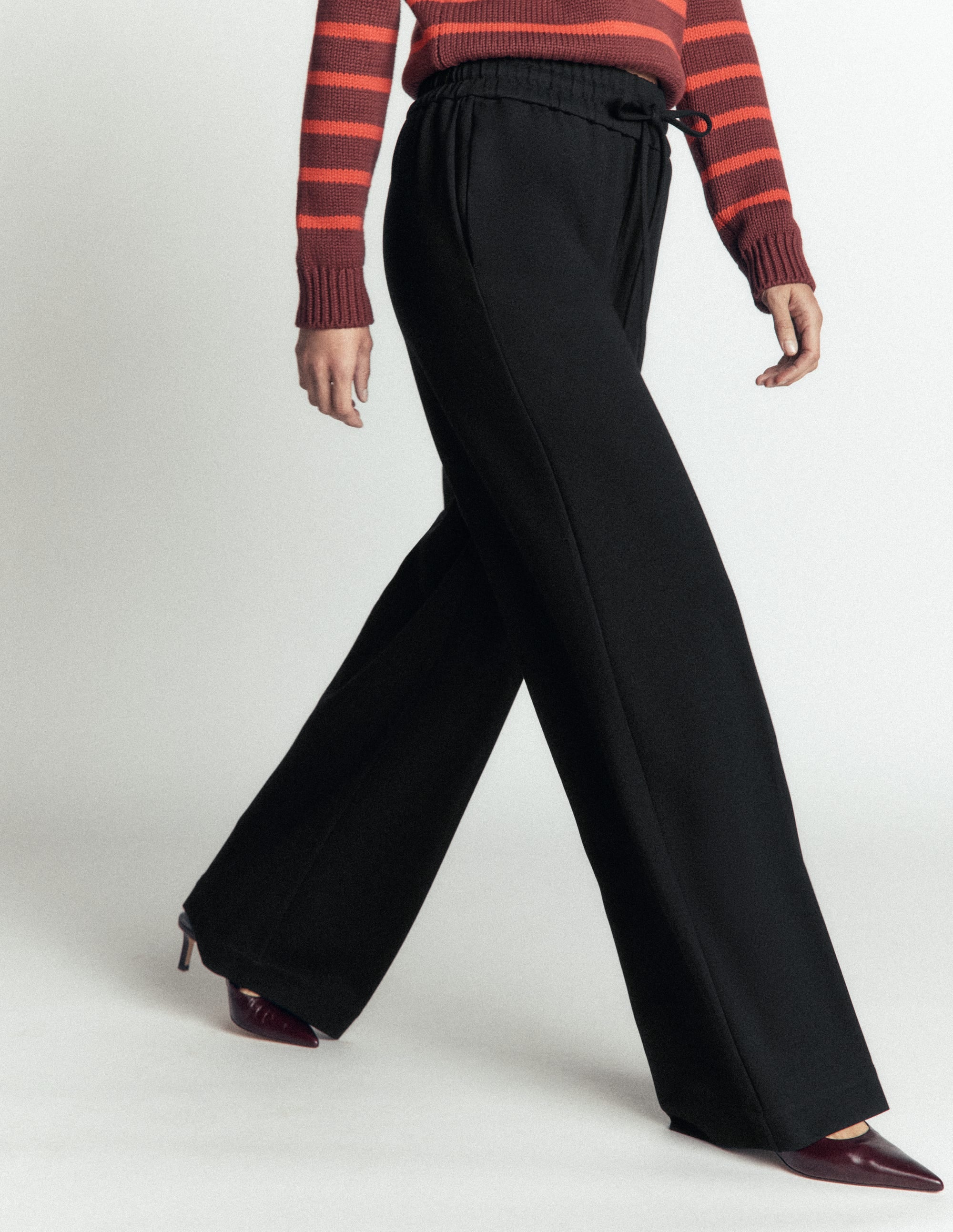 Greenwich Tie Ponte Trousers-Black - Image 5