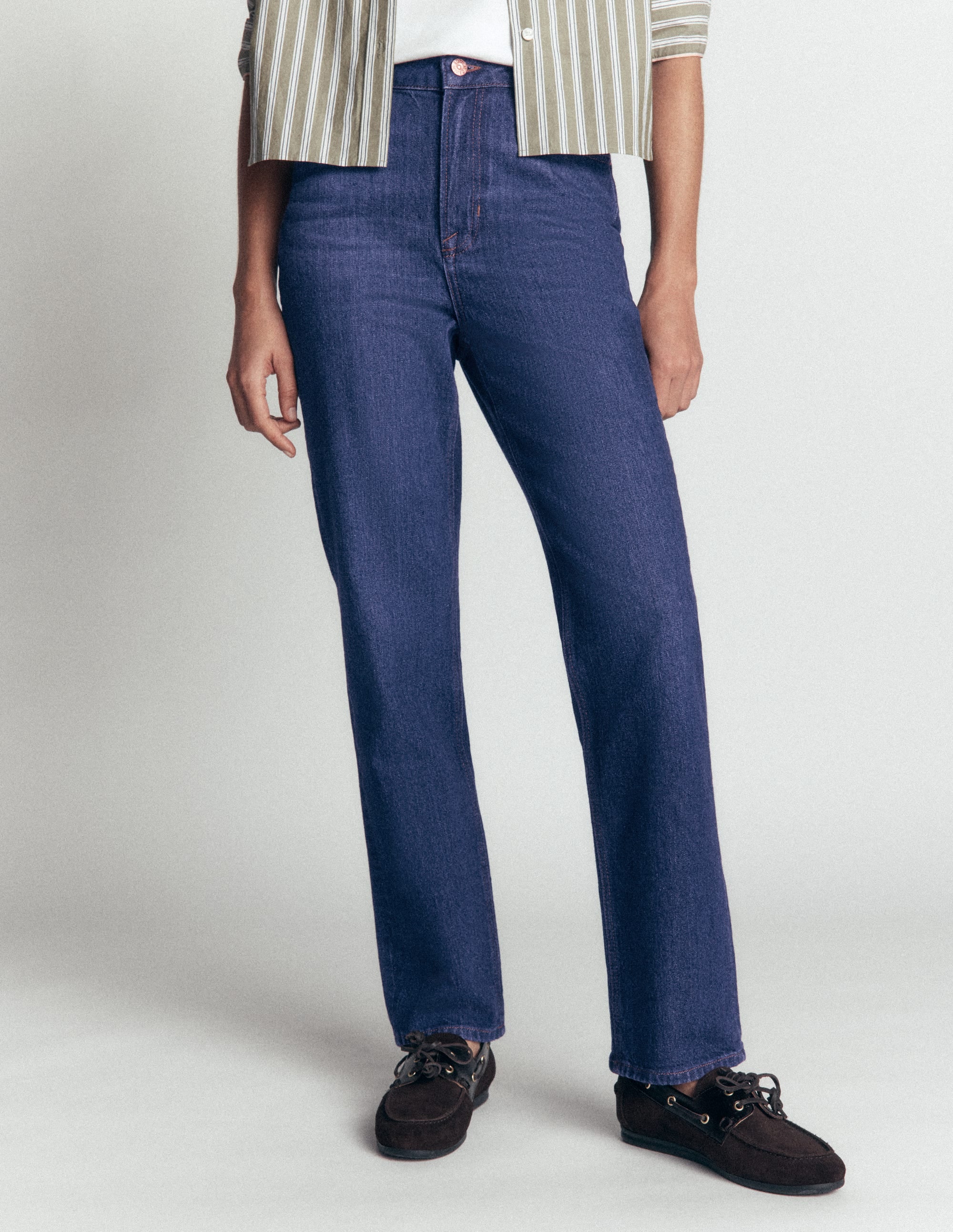 High Rise Straight Jeans-Indigo Rinse - Image 4
