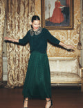 Full Tulle Party Skirt-Midnight Teal Flocked Spot