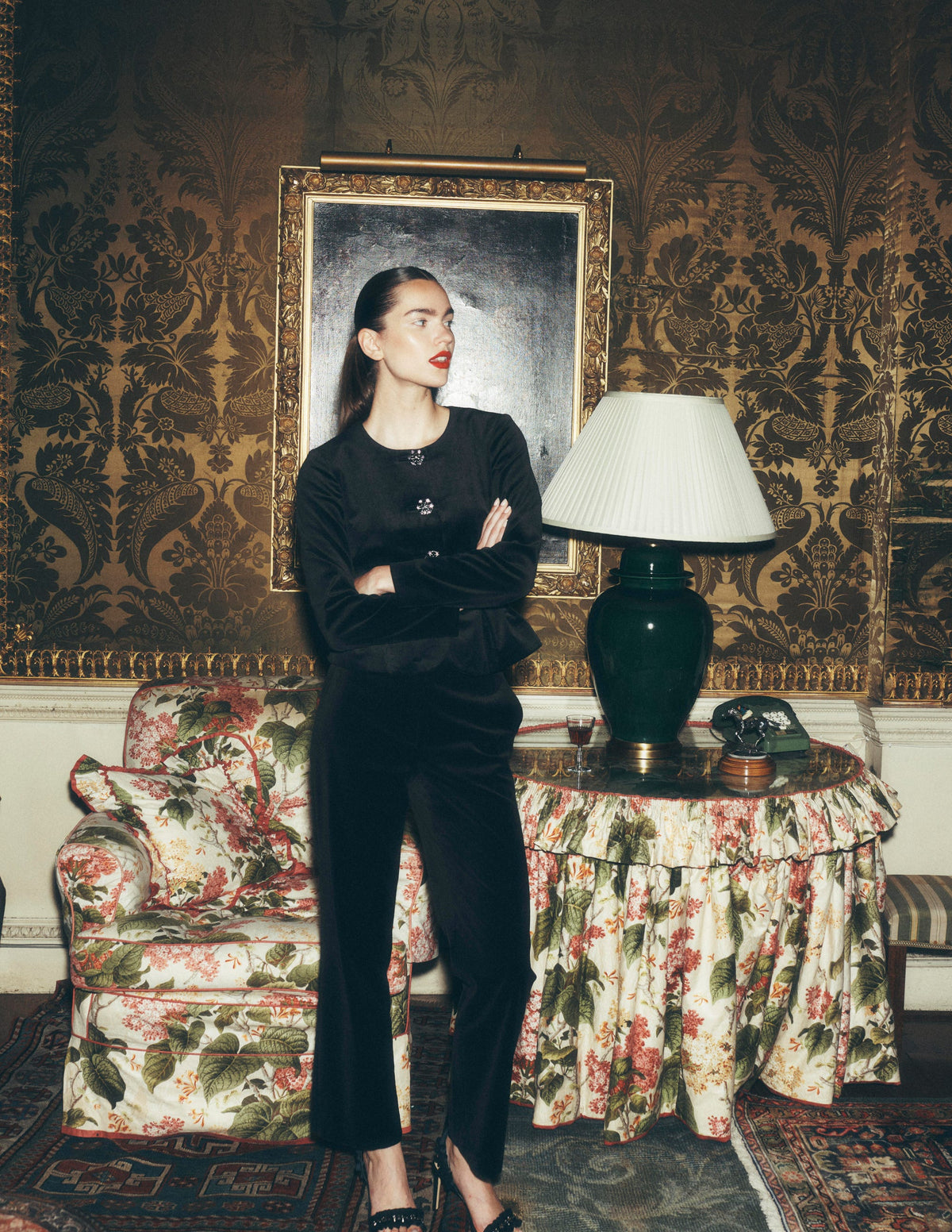 Canonbury Velvet Trousers-Black-6