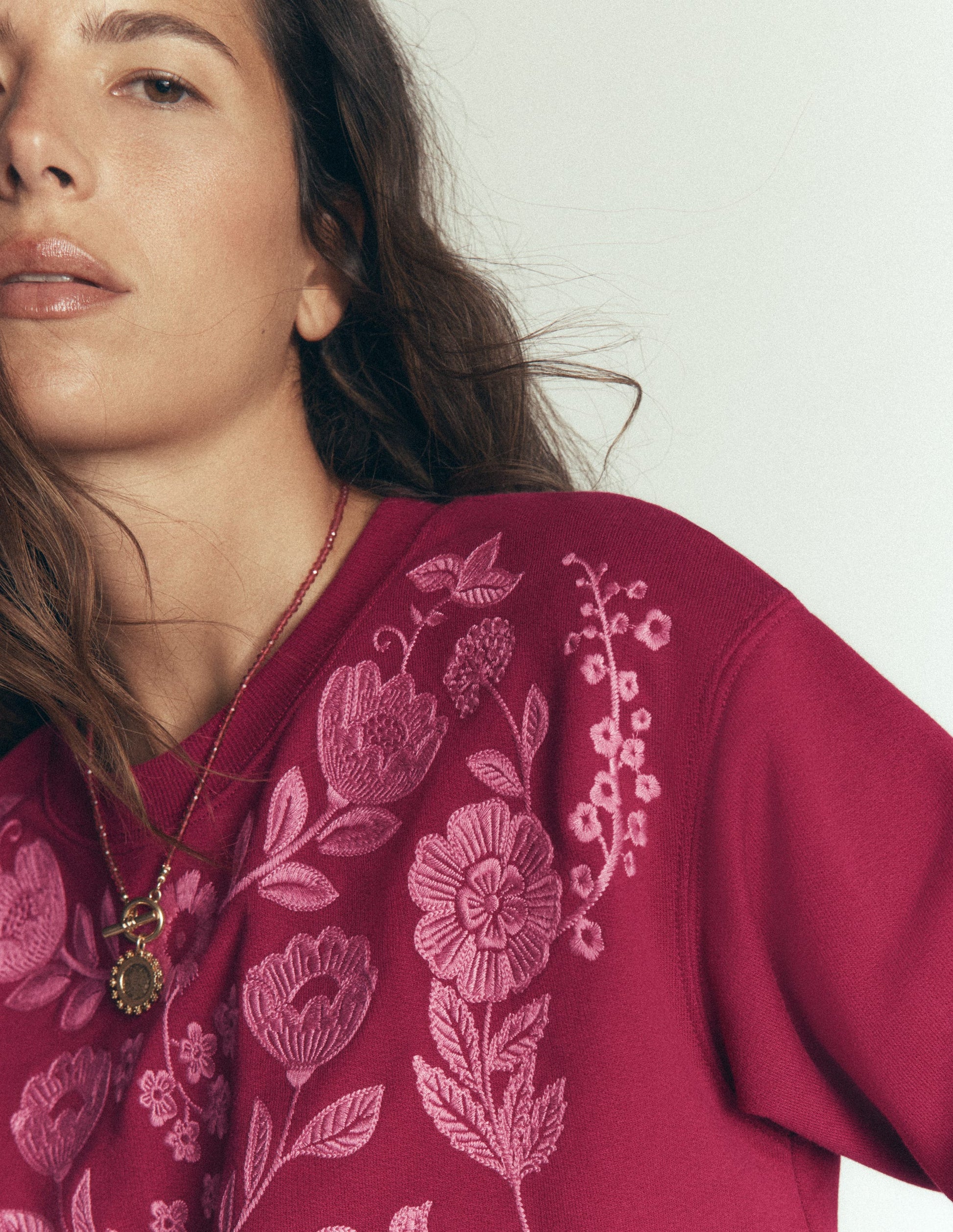 Emi Embroidered Sweatshirt-Rhododendron Embroidery-2