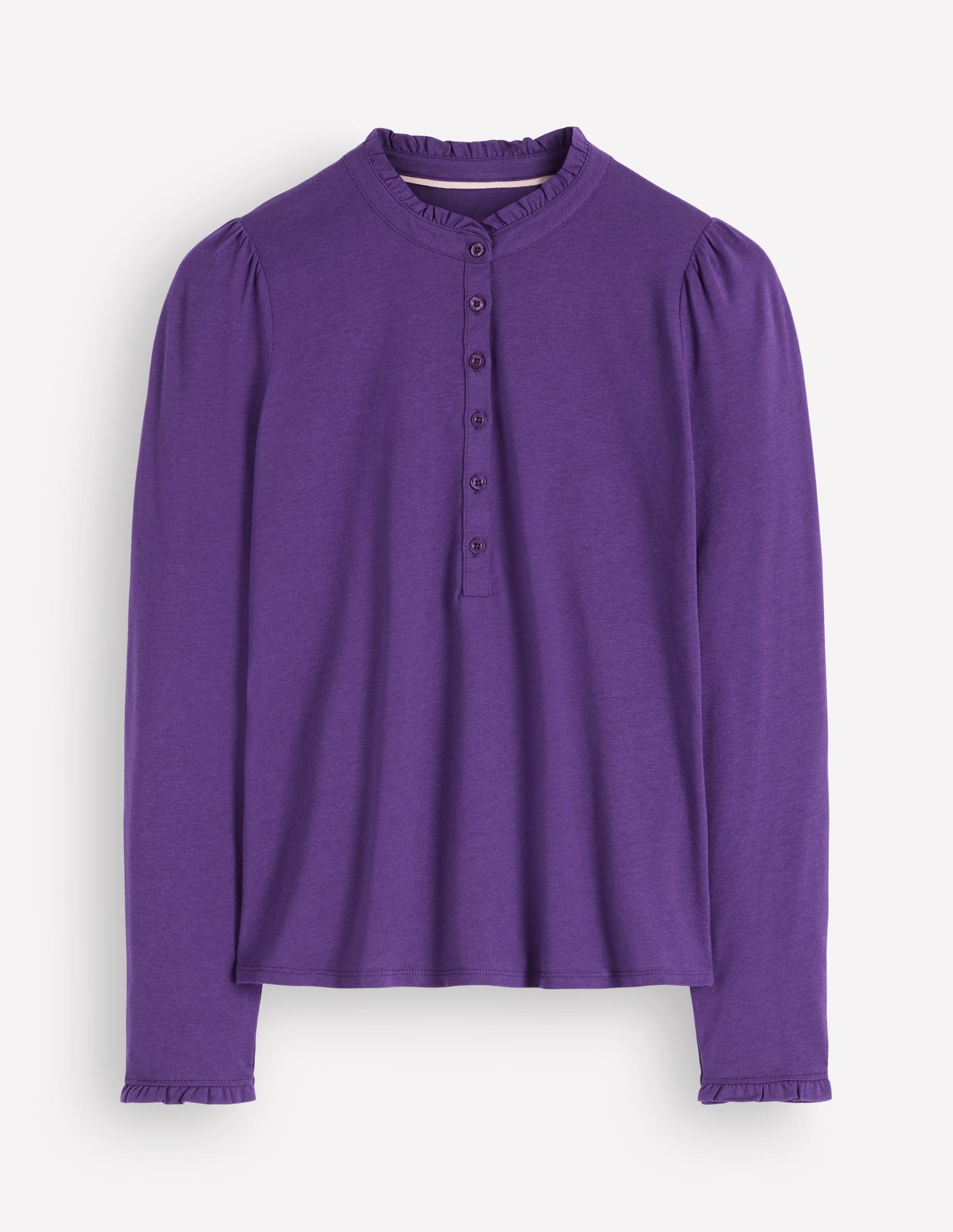 Supersoft Frill Henley Top-Calla Lilly Purple-5