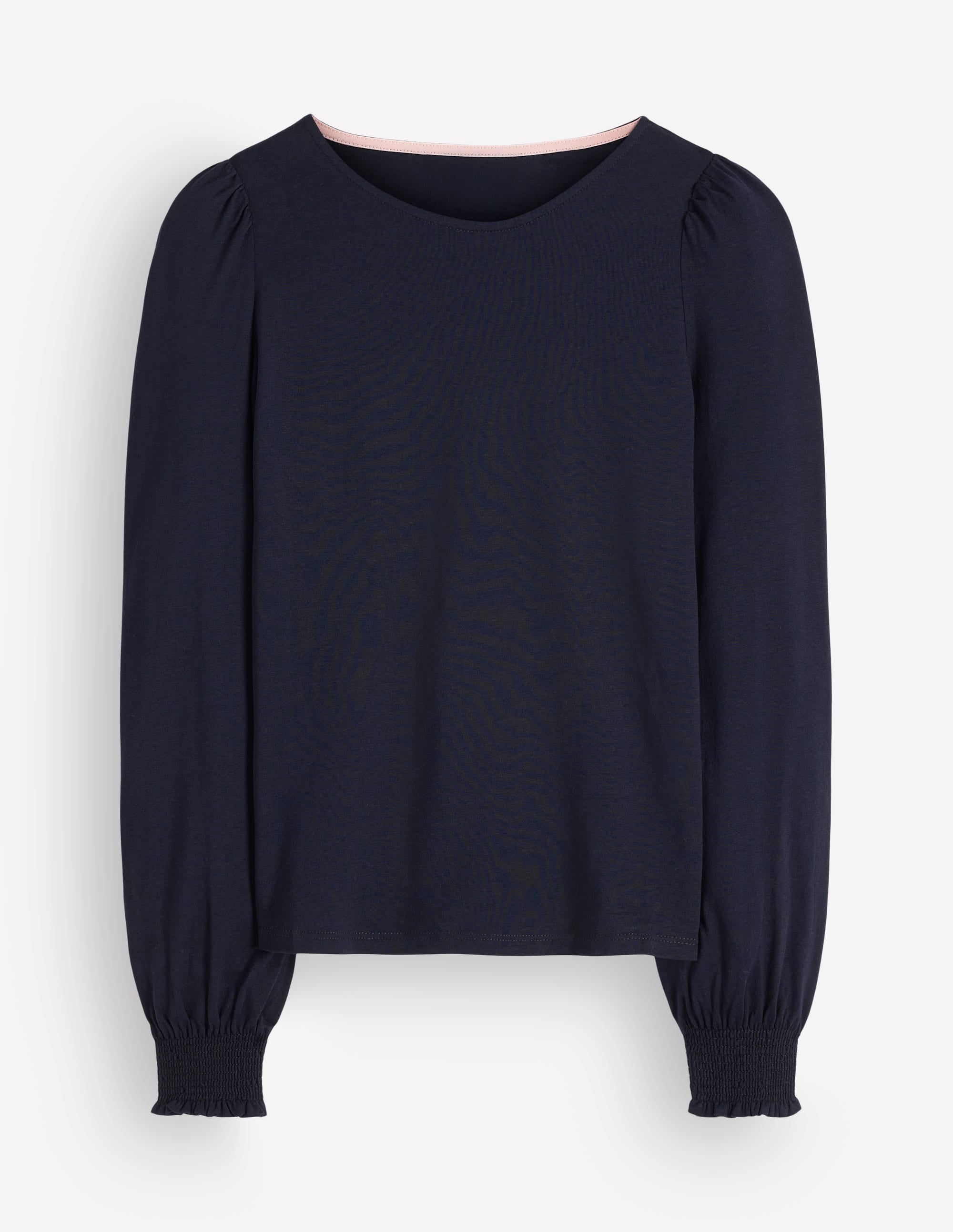 Smocked Cuff Supersoft Top-Navy - Image 5