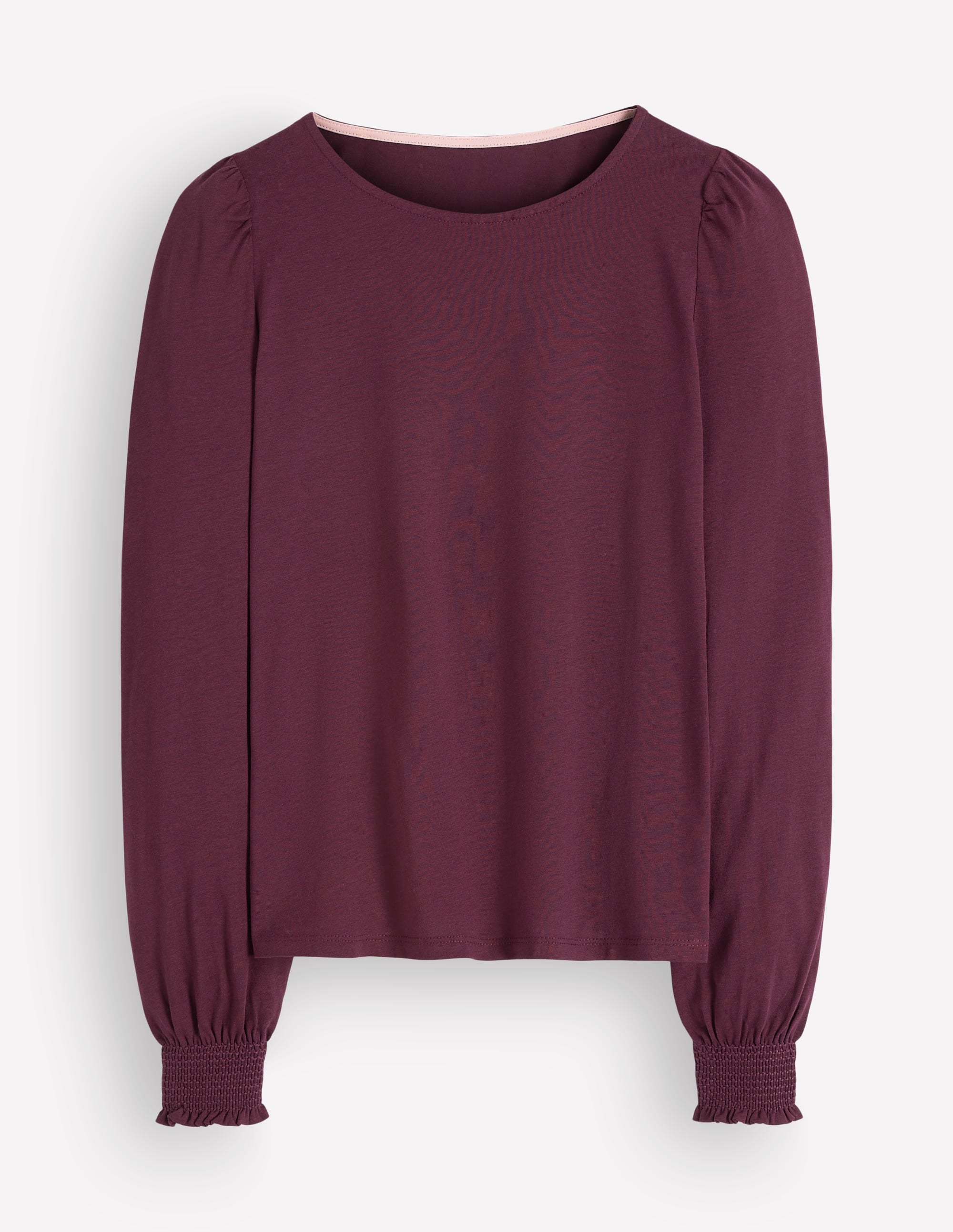 Smocked Cuff Supersoft Top-Dark Cherry - Image 4