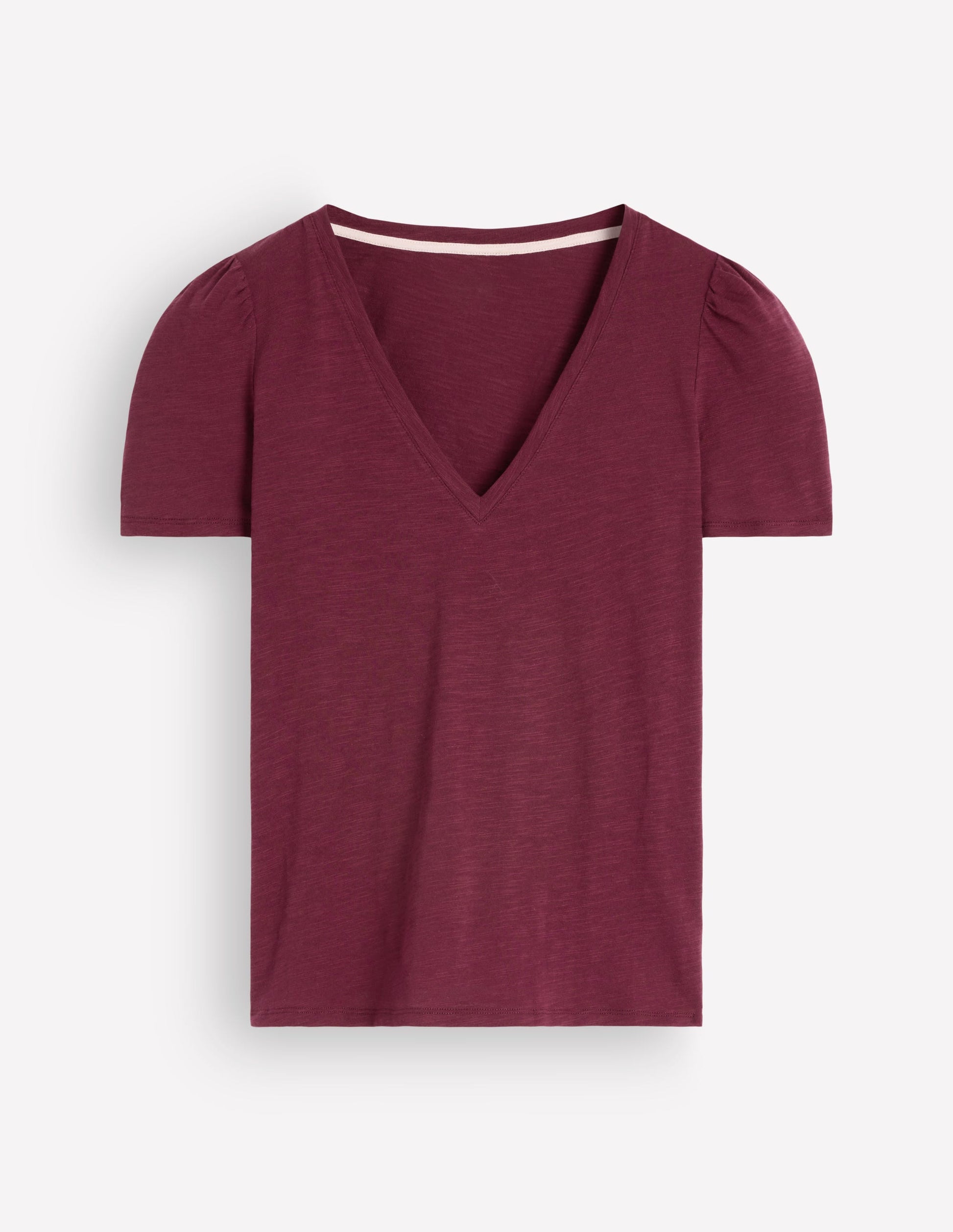 Sophie V-neck Slub T-shirt-Deep Wisteria-6