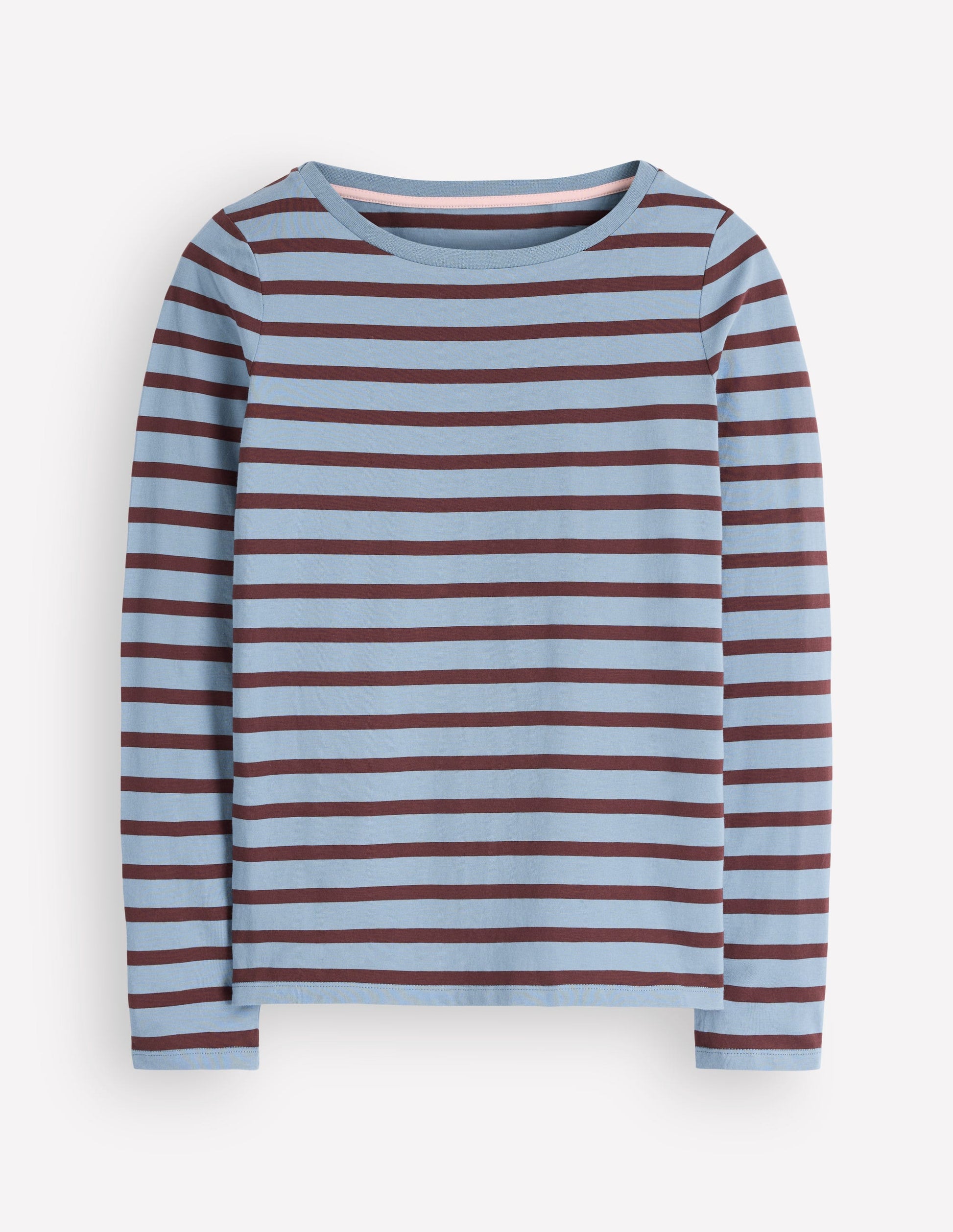 Olivia Long Sleeve Breton-Faded Denim Bitter Chocolate-4