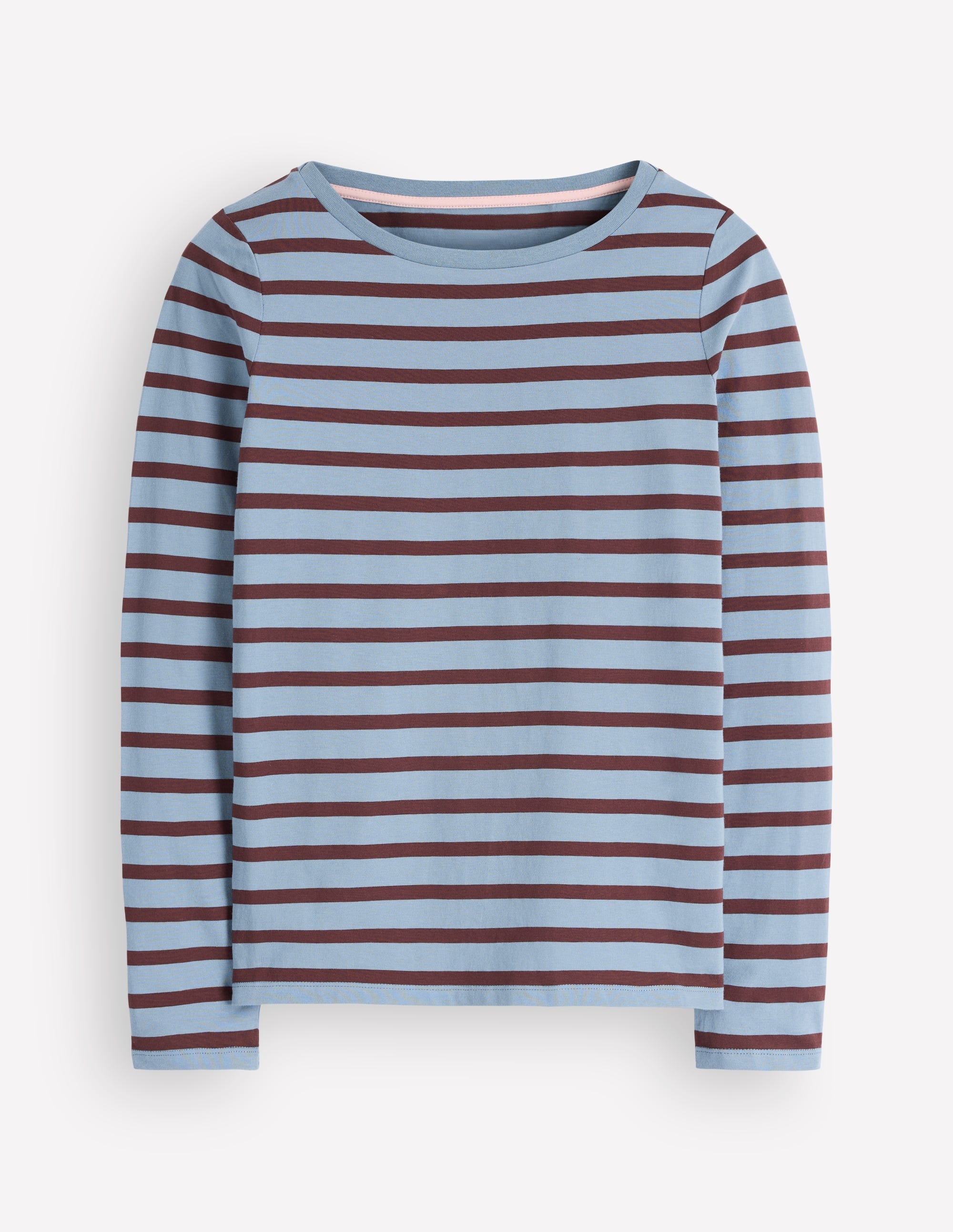Olivia Long Sleeve Breton-Faded Denim Bitter Chocolate - Image 4