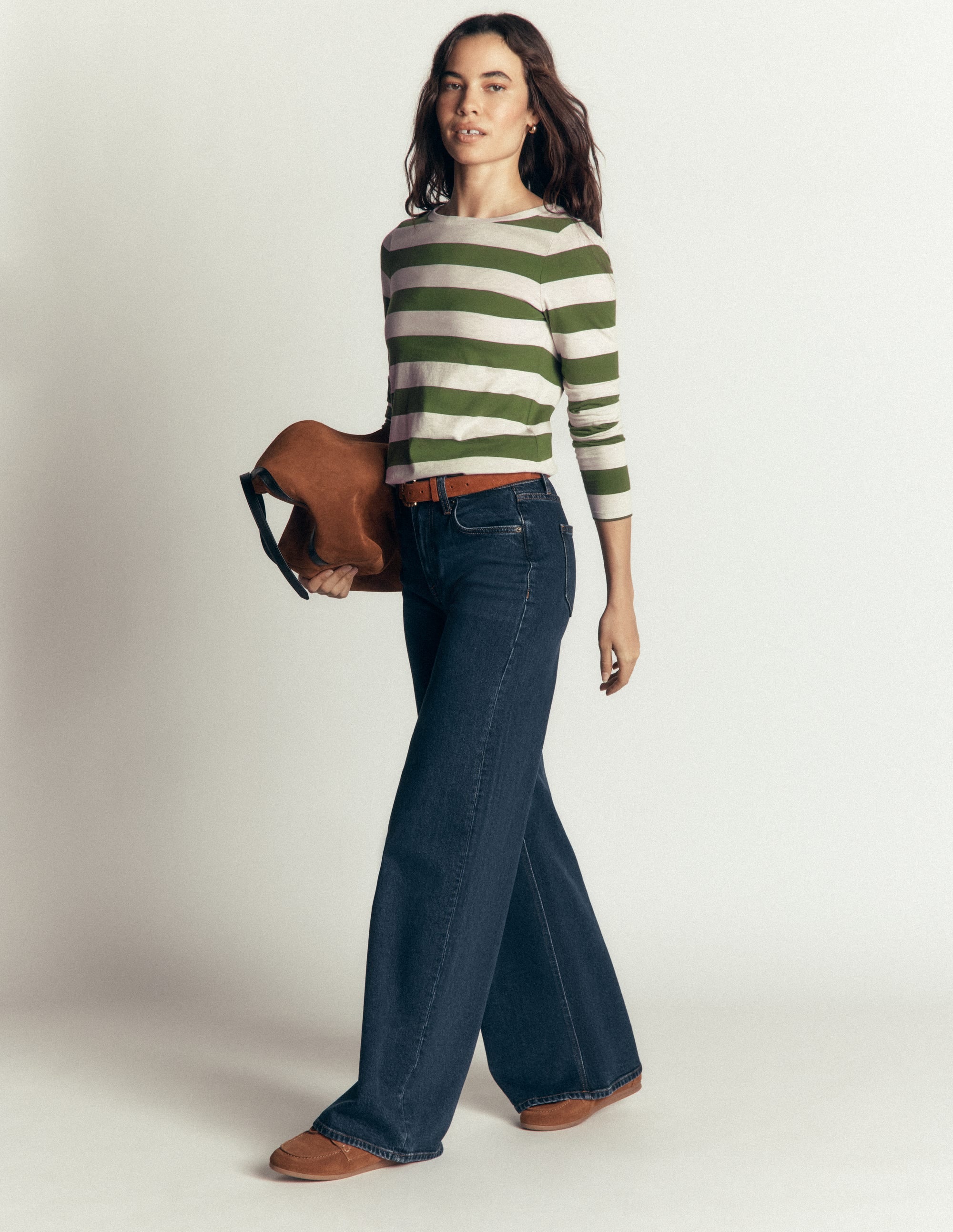 Olivia Long Sleeve Breton-Chive and Oatmeal - Image 4
