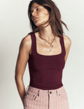 Brooke Double Layer Vest-Dark Cherry