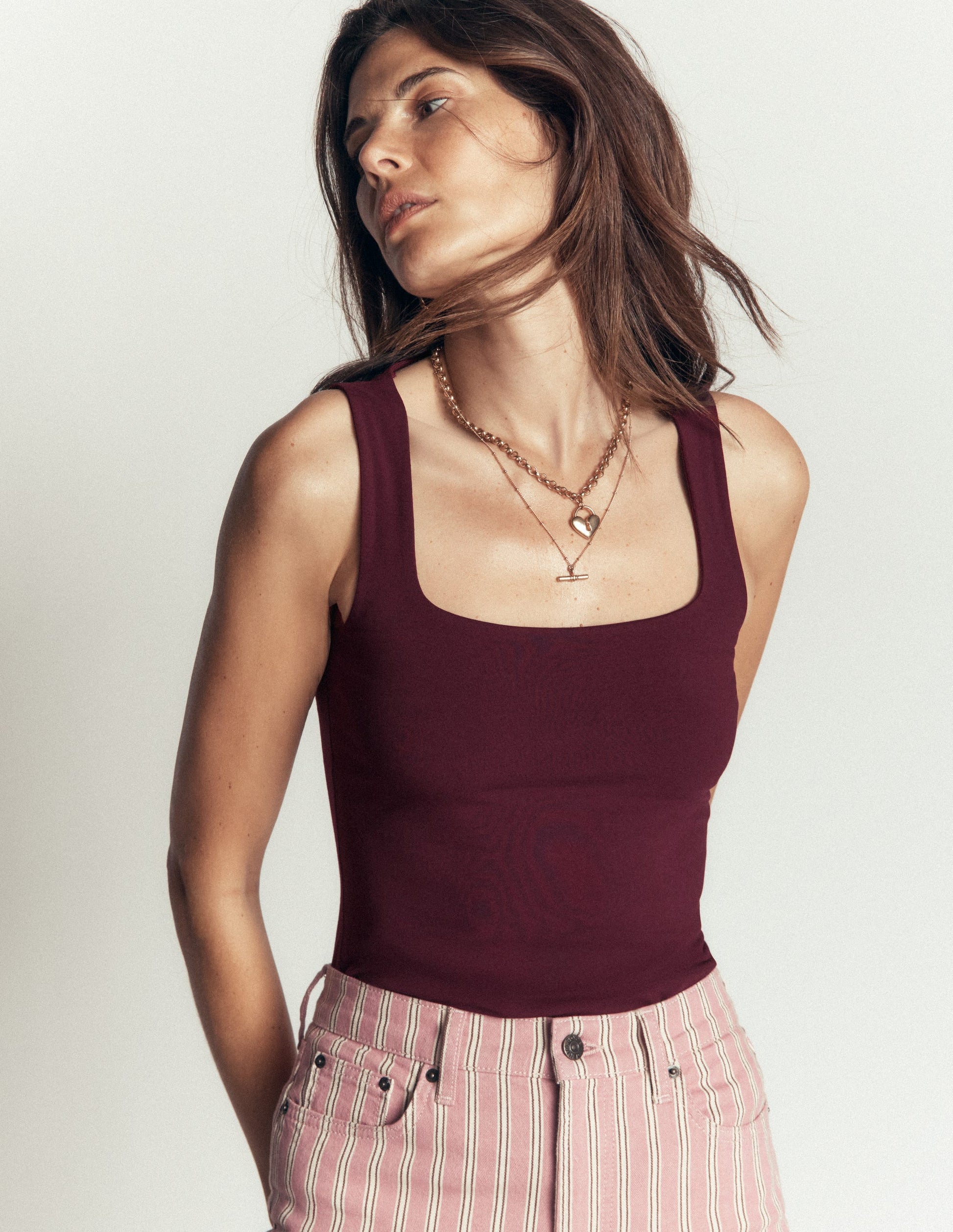 Brooke Double Layer Vest-Dark Cherry-4