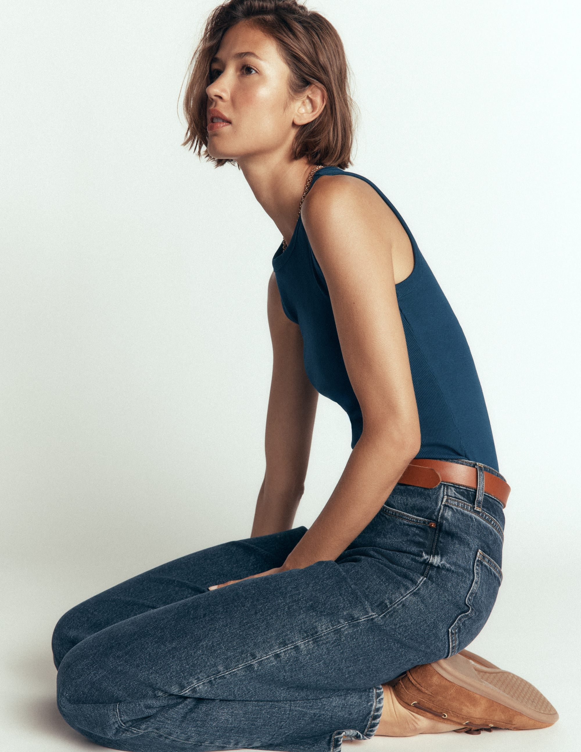 Ribbed Cotton Vest-Midnight Ocean - Image 5