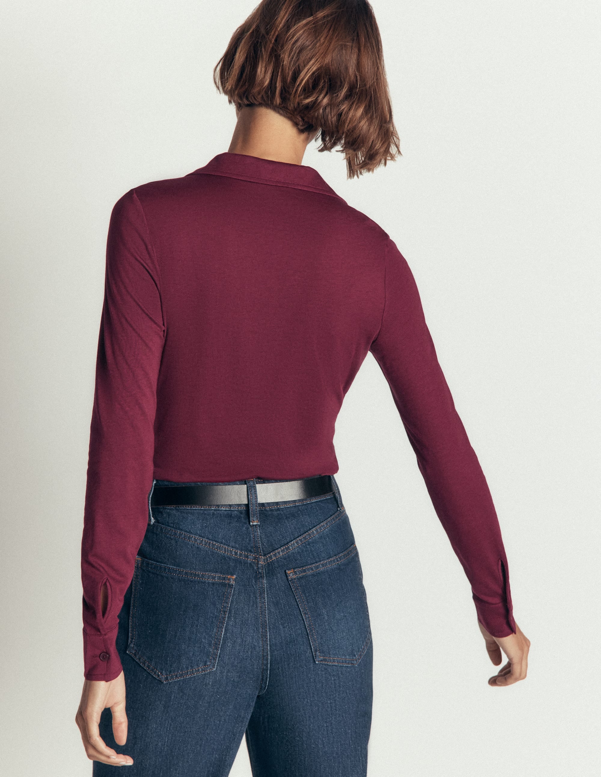 Supersoft Ruched Jersey Shirt-Deep Wisteria - Image 3