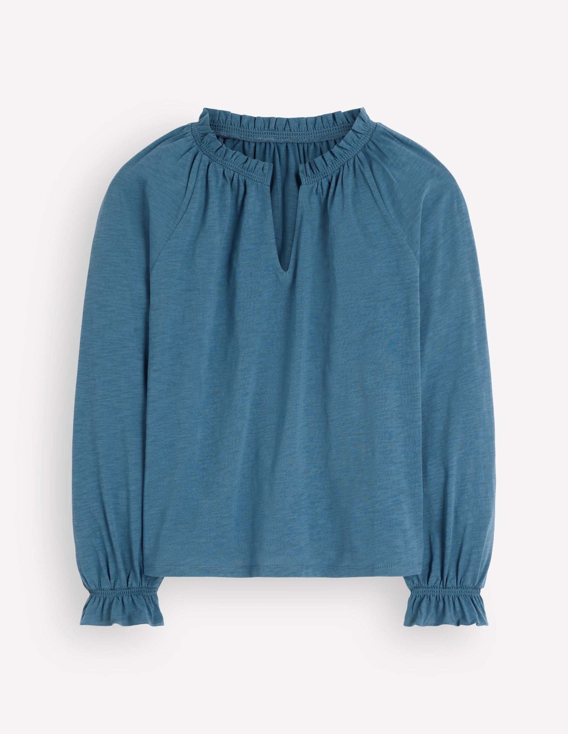 Pia Ruffle Detail Top-Real Teal-6