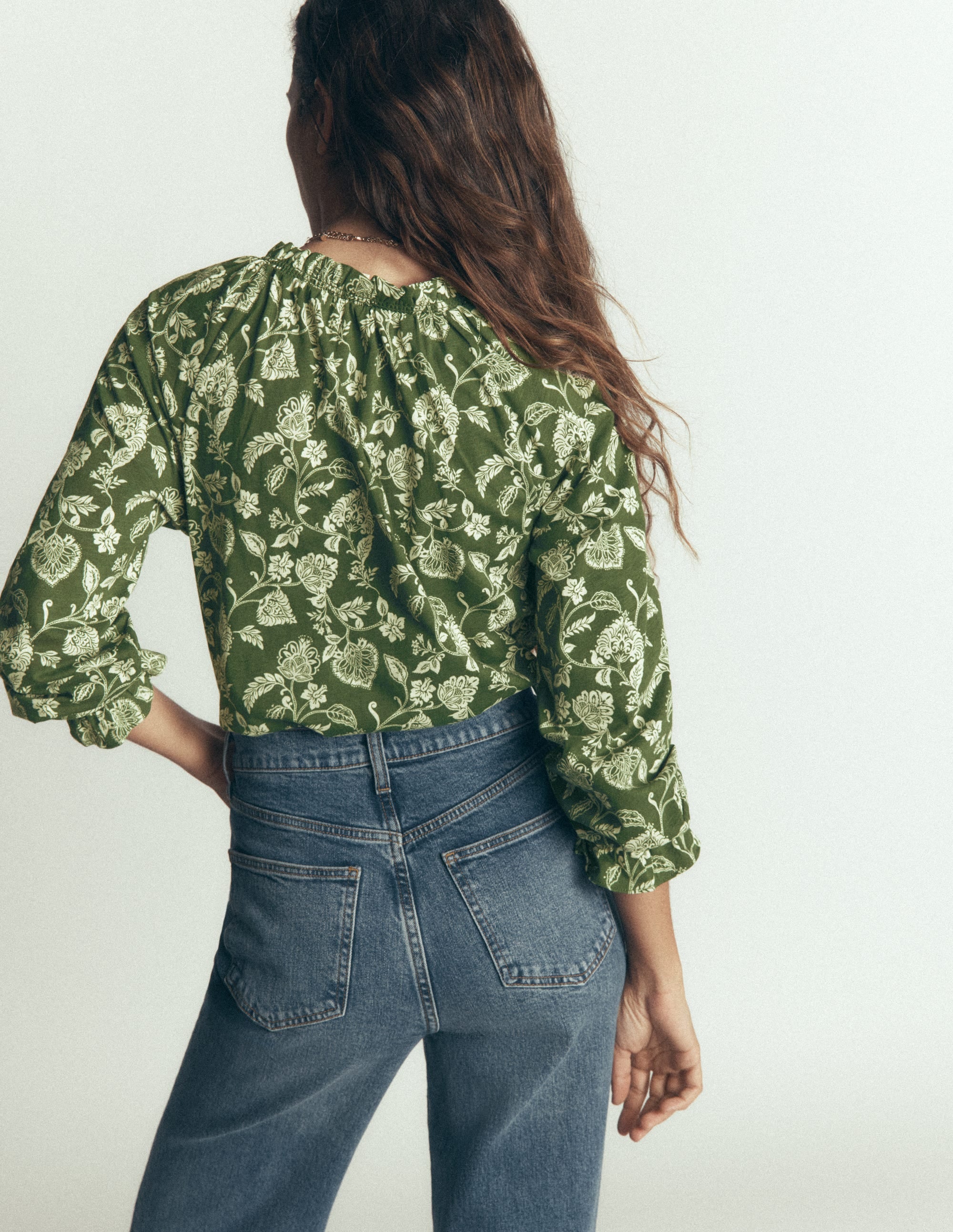 Pia Ruffle Detail Top-Chive Planted Meadows - Image 3