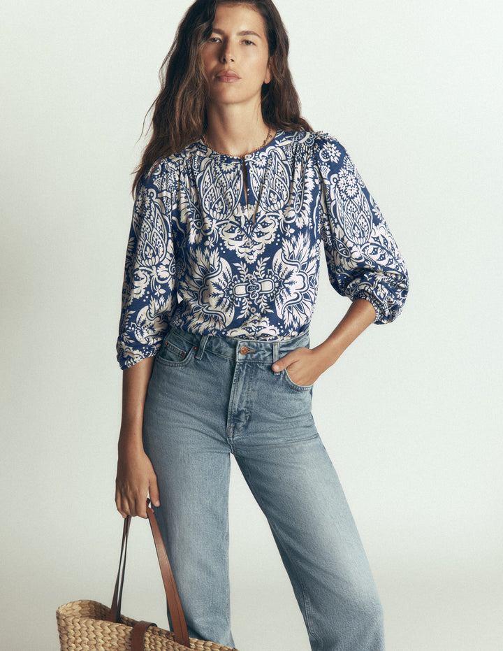 Ara Jersey Shirt-True Navy,  Arabesque Meadows