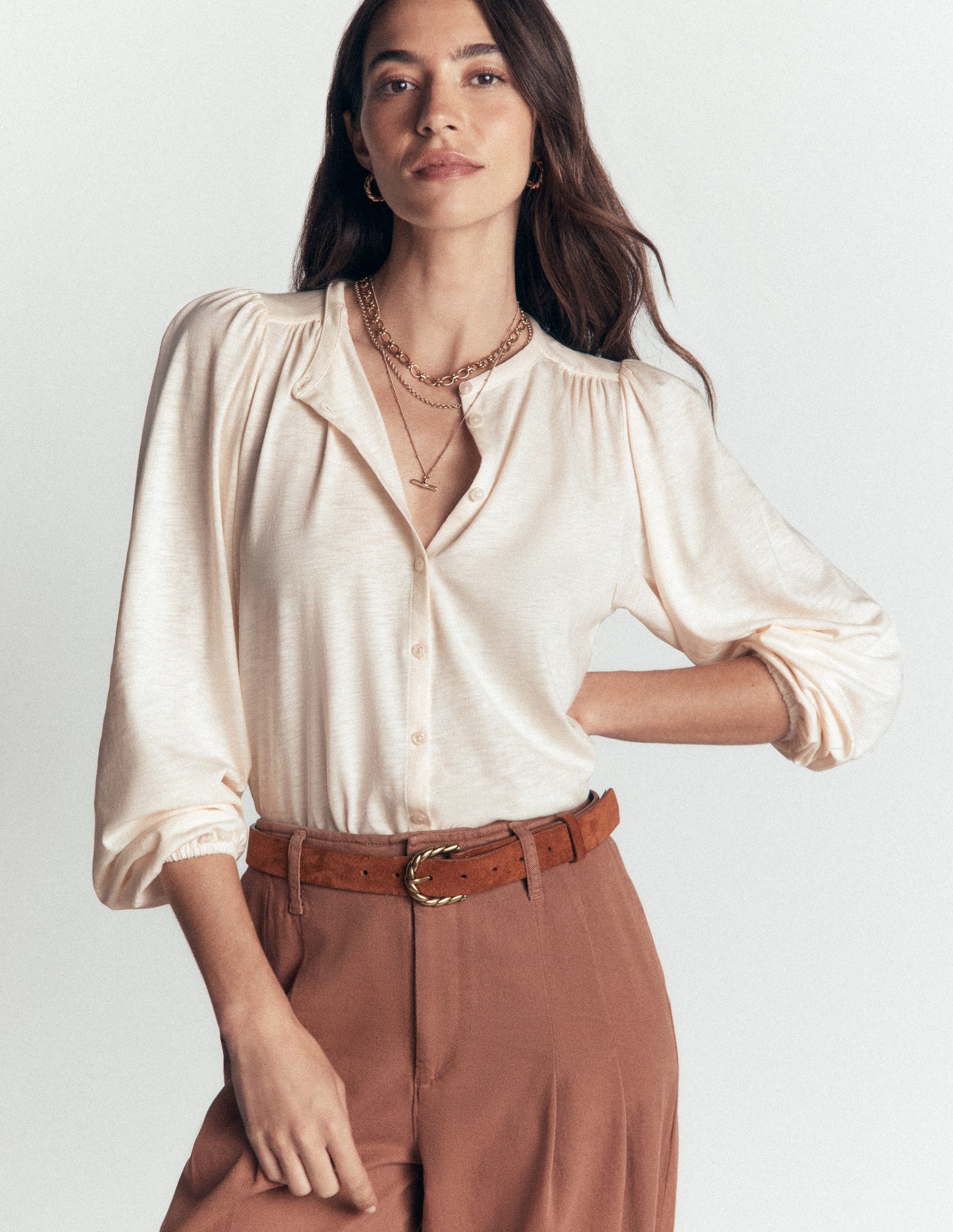 Ara Jersey Shirt-Ivory-1