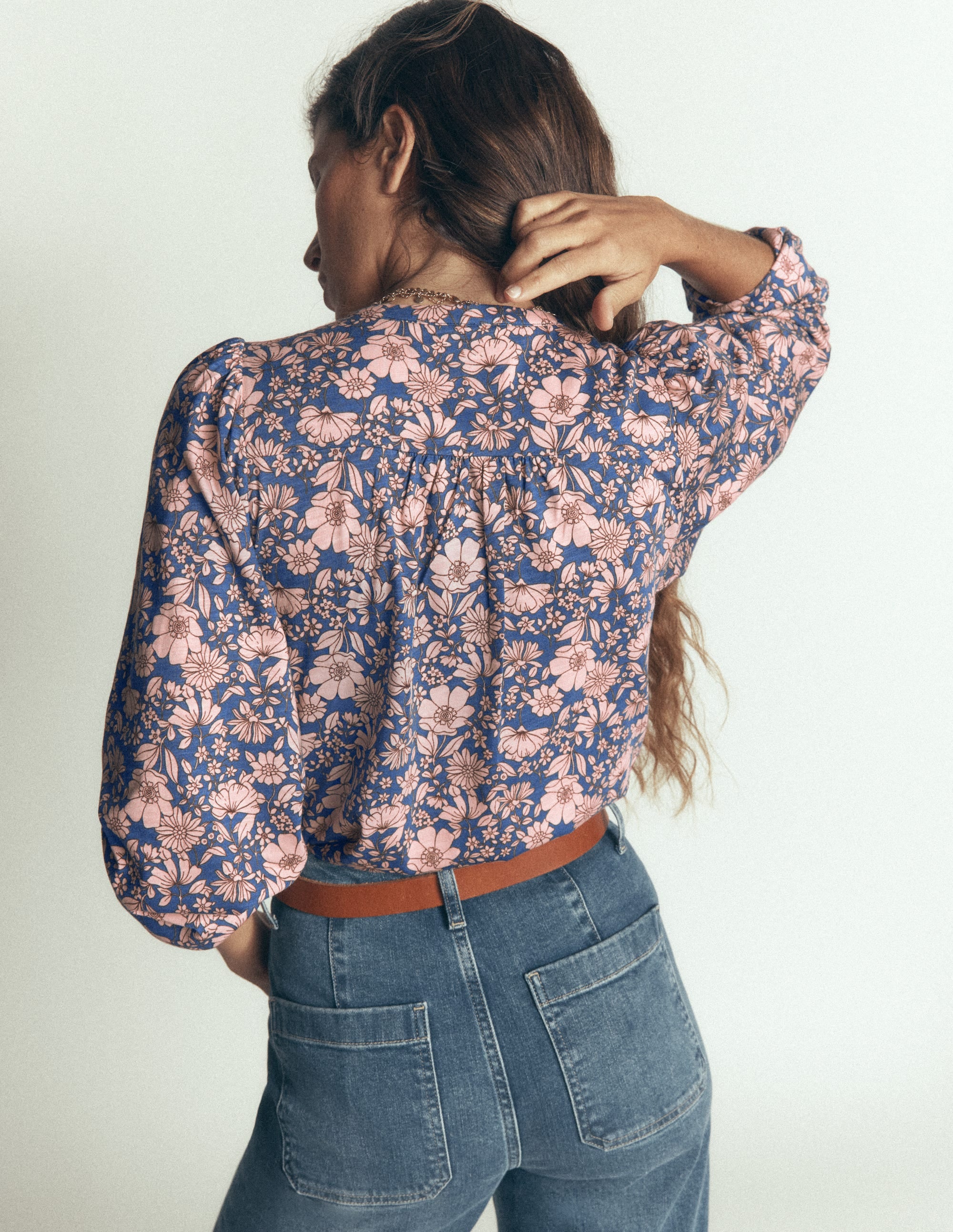 Ara Jersey Shirt-Rose Smoke, Floral Field - Image 3