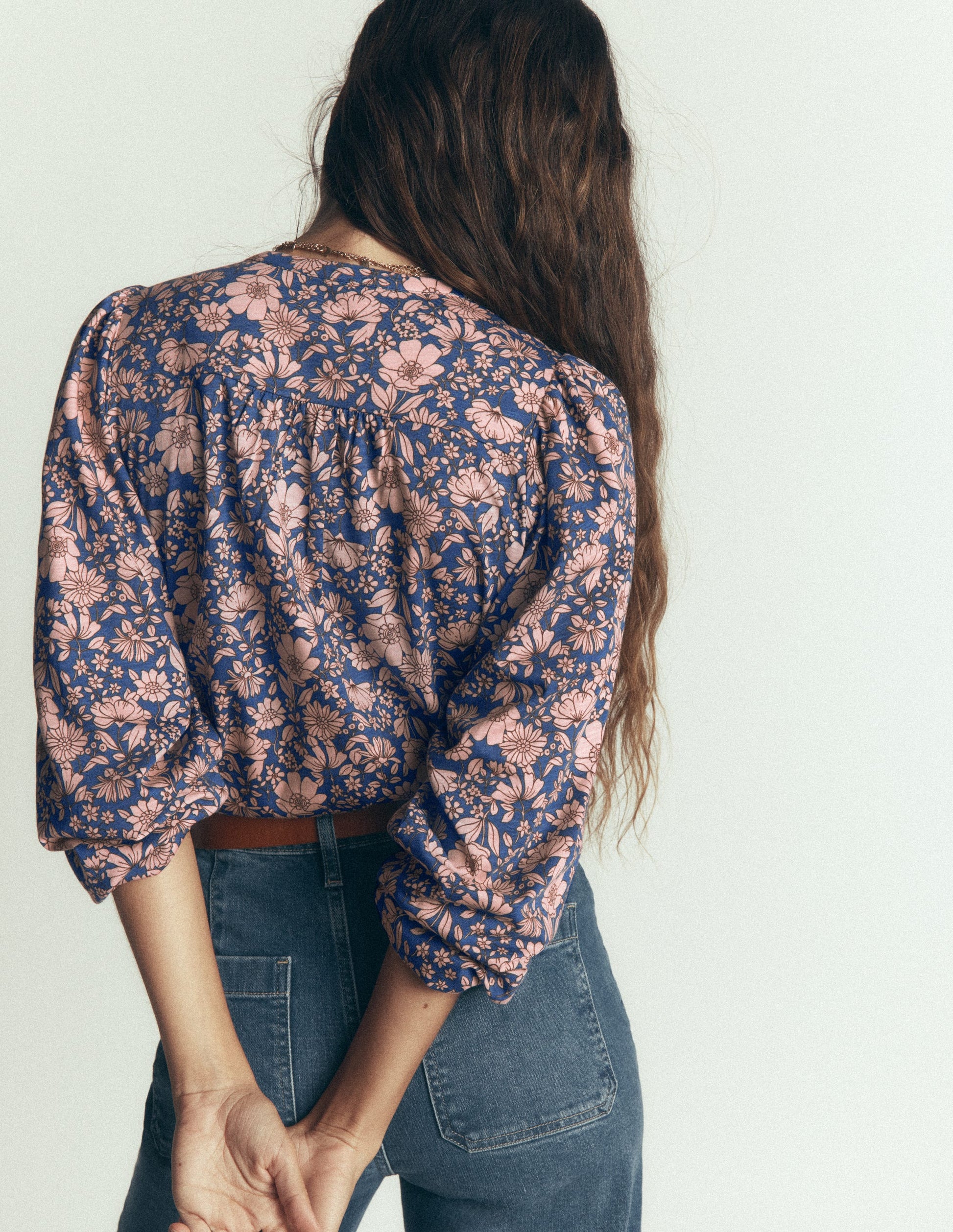 Ara Jersey Shirt-Rose Smoke, Floral Field-5