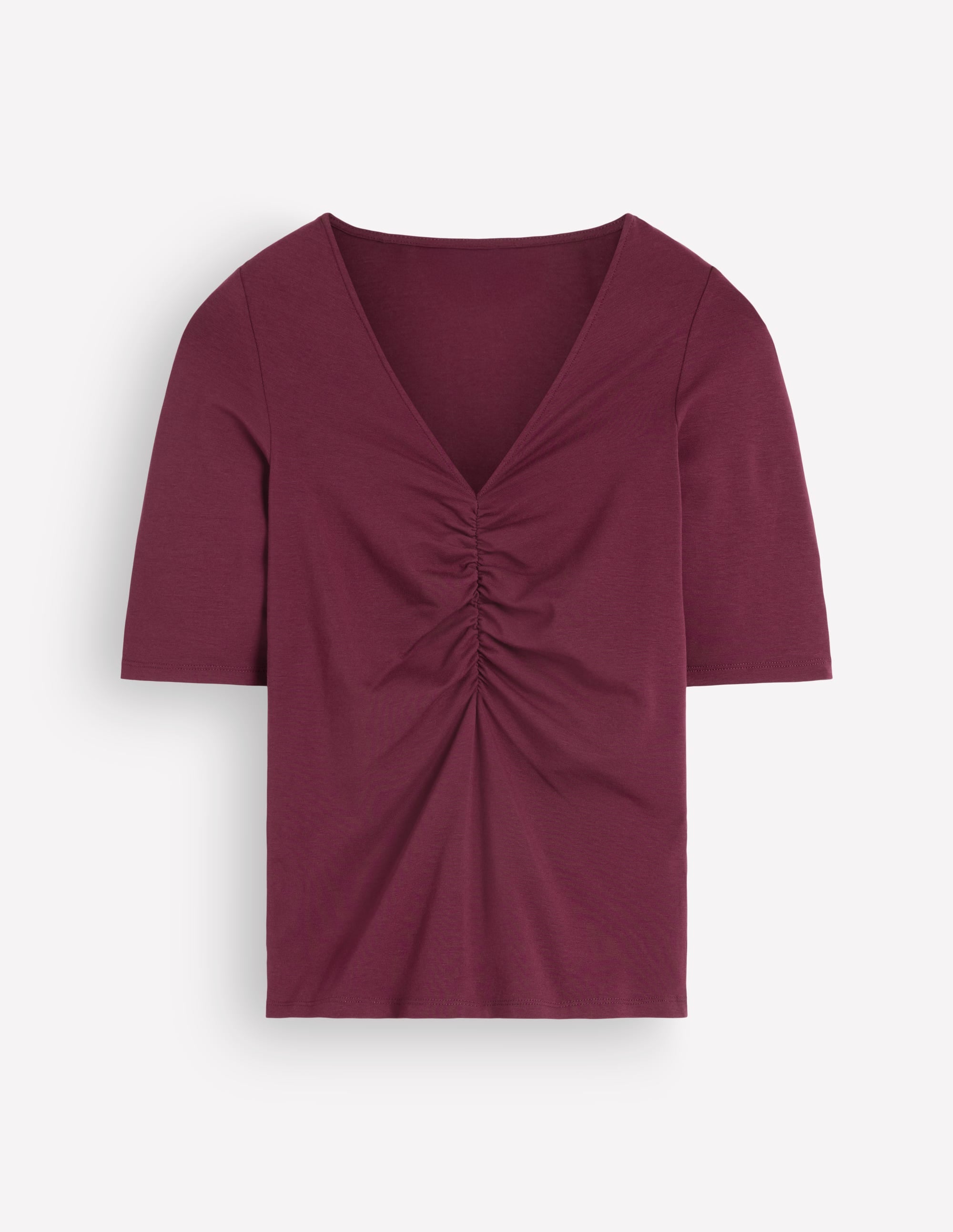Tia Ruched V-neck Top-Deep Wisteria - Image 6