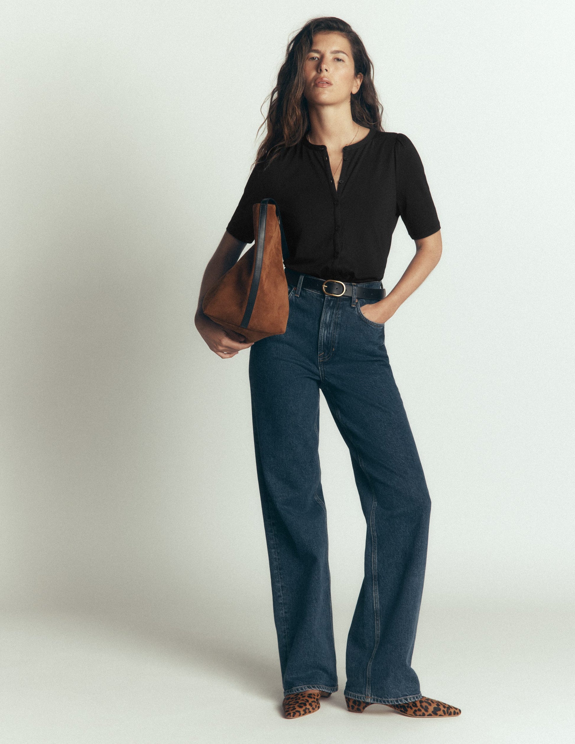 Short Puff Sleeve Top-Black-4