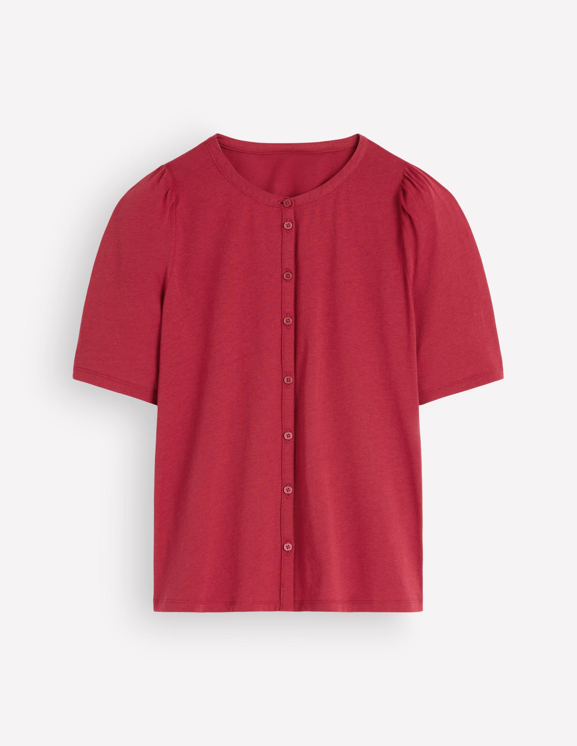 Short Puff Sleeve Top-Red Earth-6