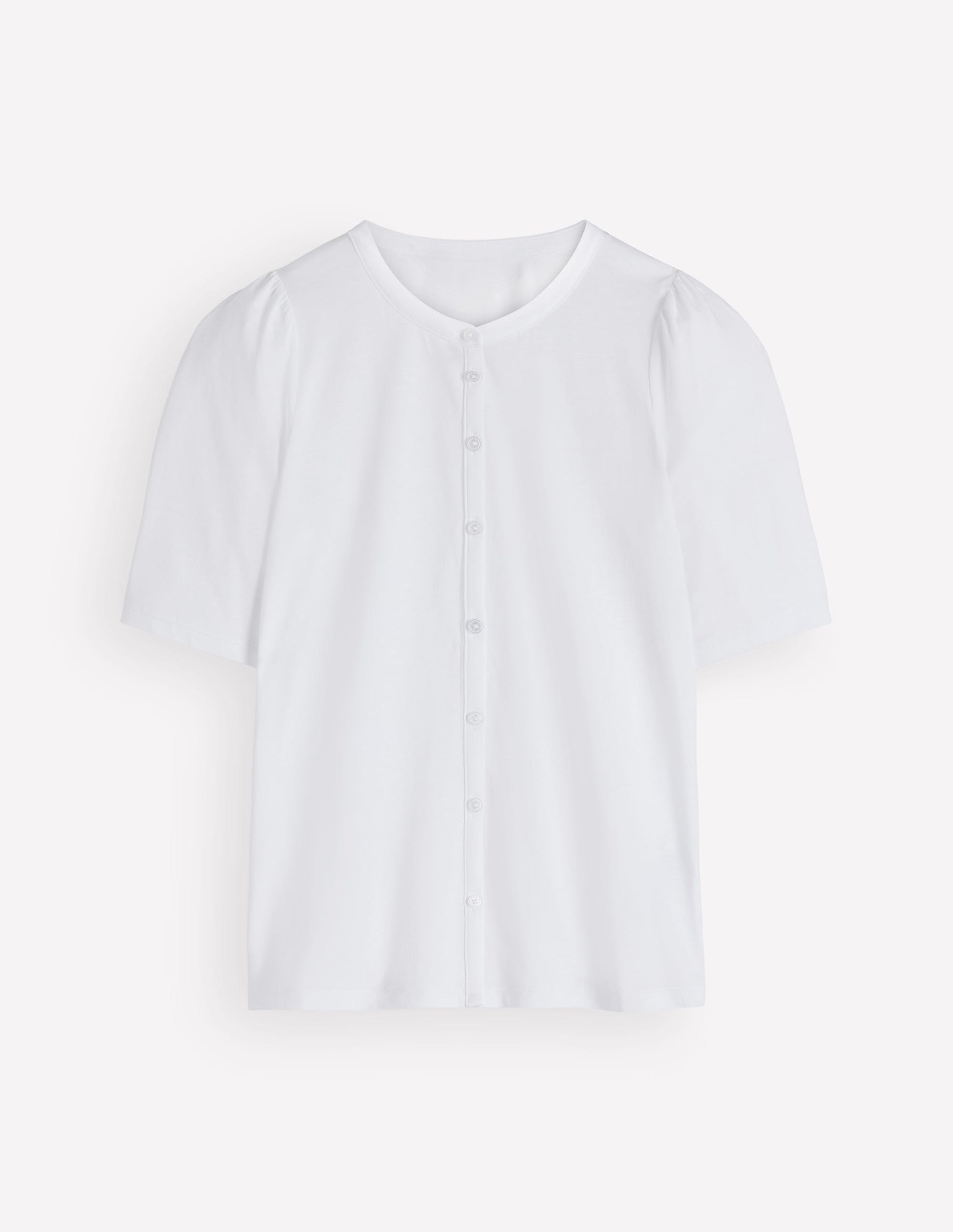 Short Puff Sleeve Top-white-6
