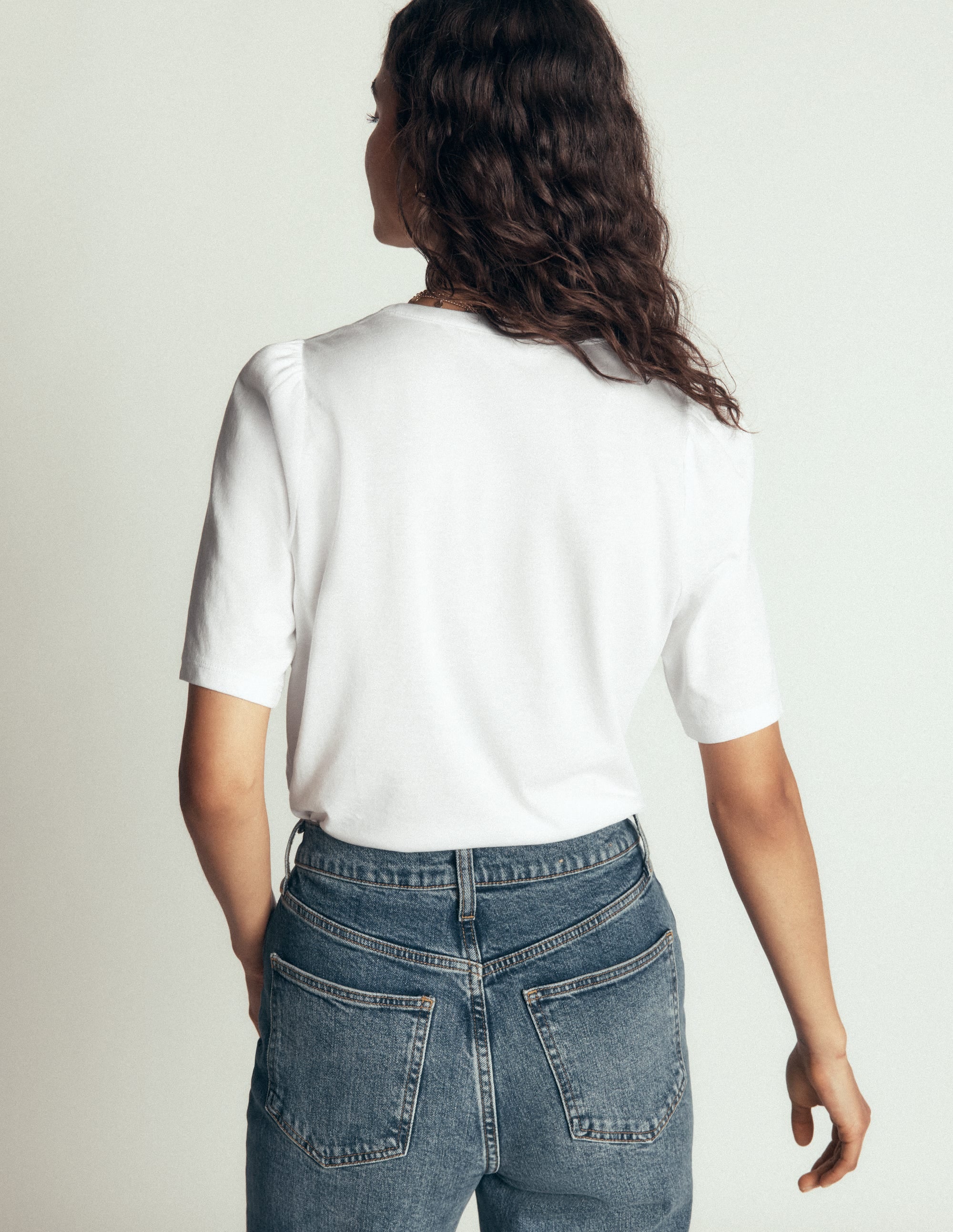 Short Puff Sleeve Top-white - Image 3