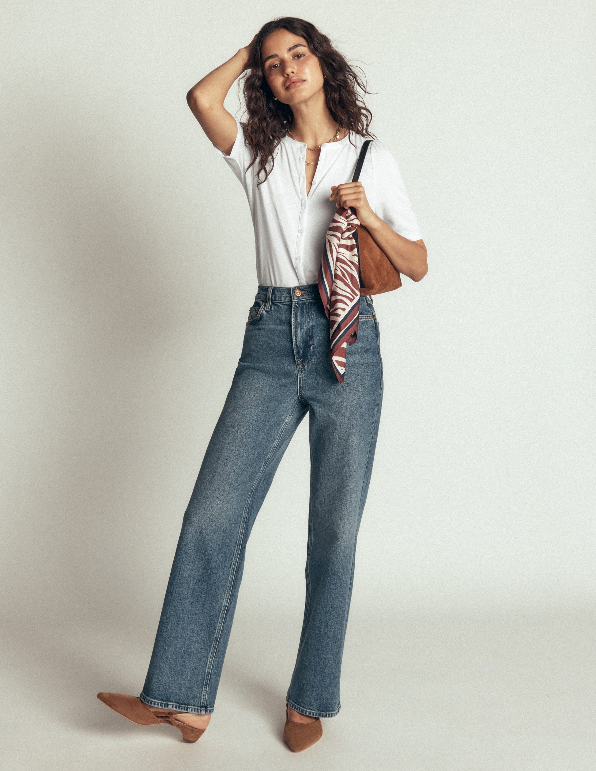 Short Puff Sleeve Top-white-4