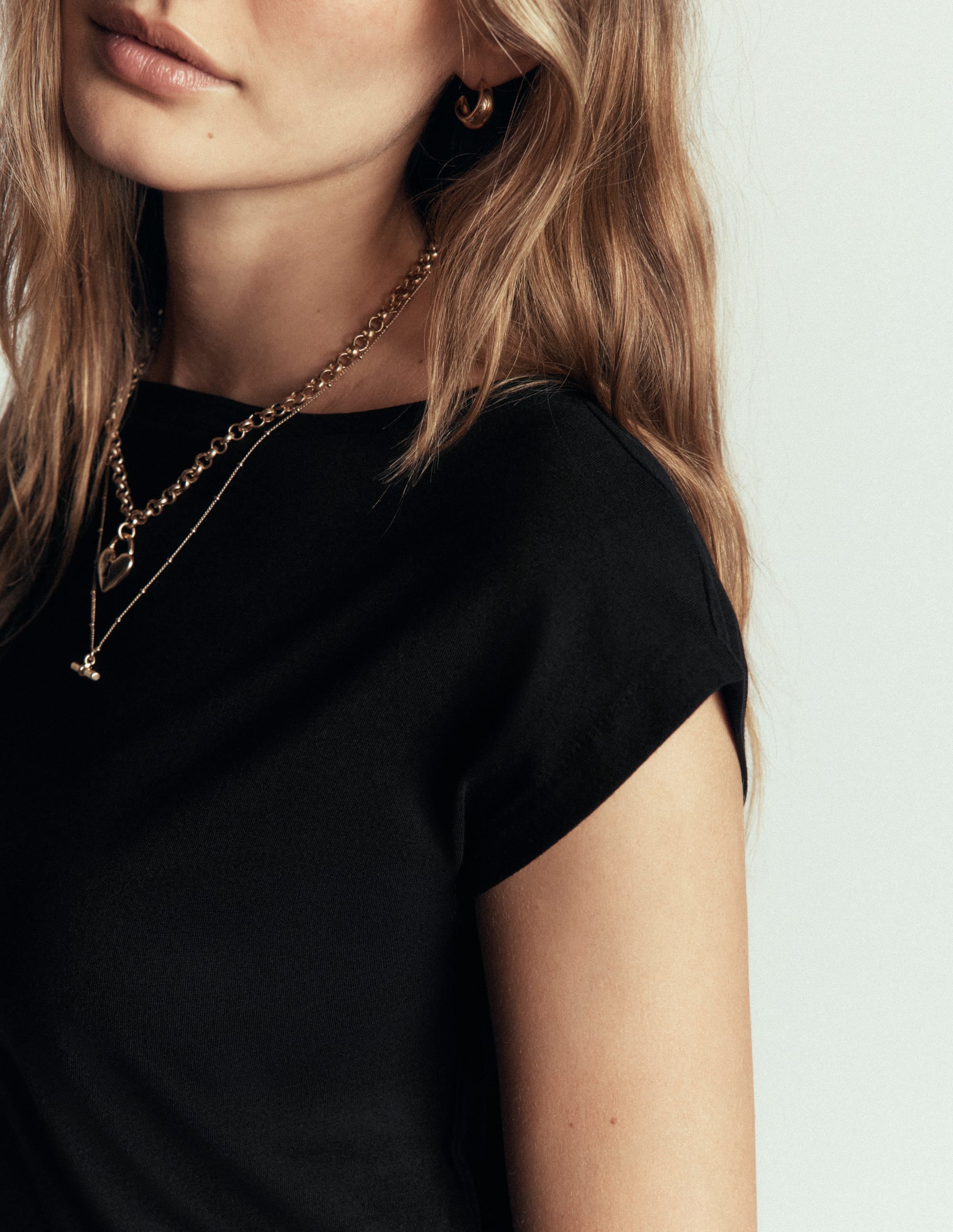 Supersoft Slash Neck T-Shirt-Black - Image 2